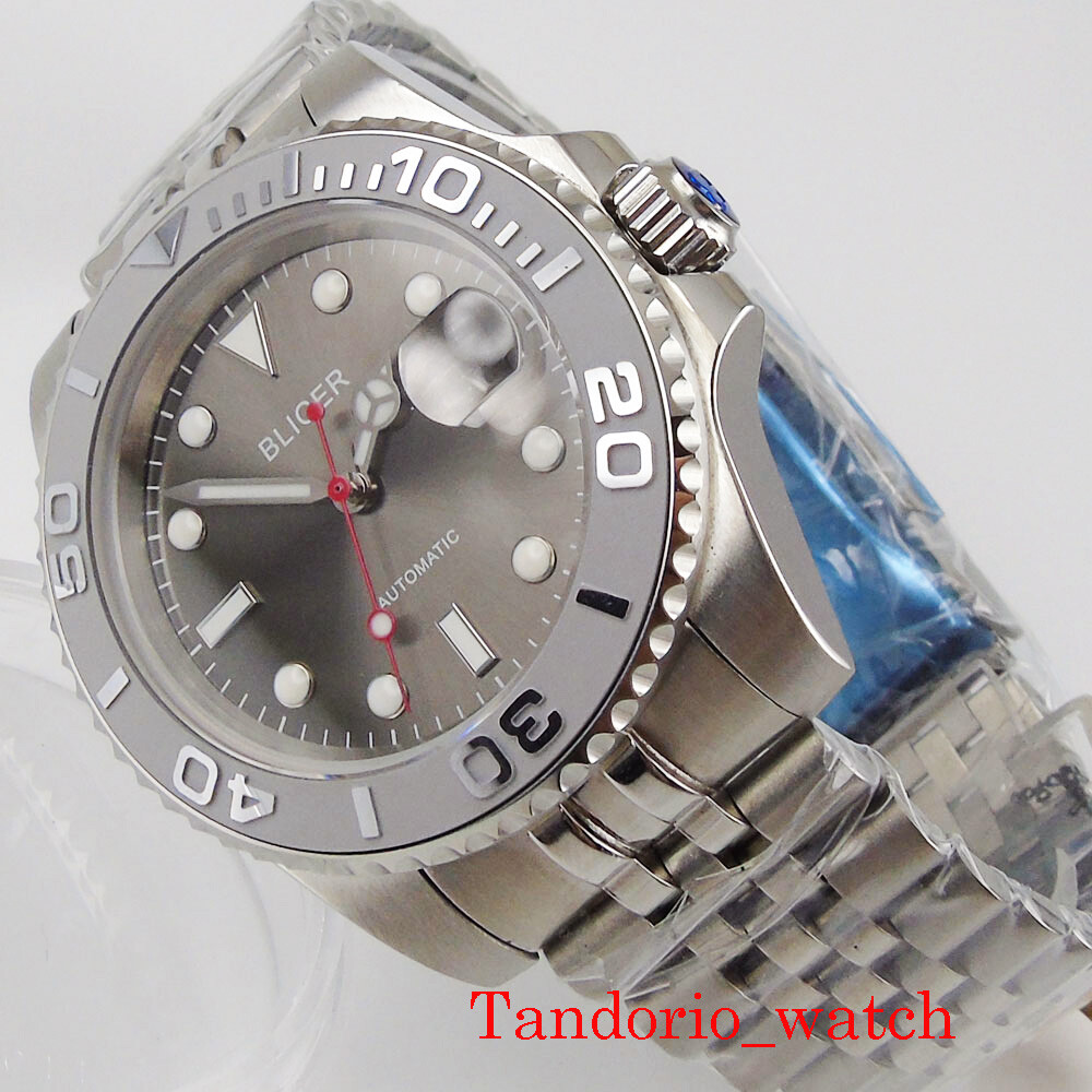 40mm Bliger MIYOTA NH35A Automatic Mens Watch Sapphire Glass Jubilee Bracelet