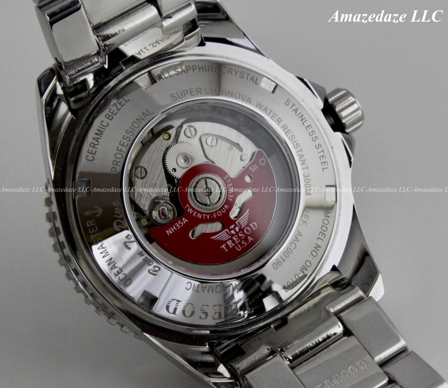 Tresod Mens 300M Ocean Master Sapphire Crystal Ceramic Bezel 24J Automatic Watch
