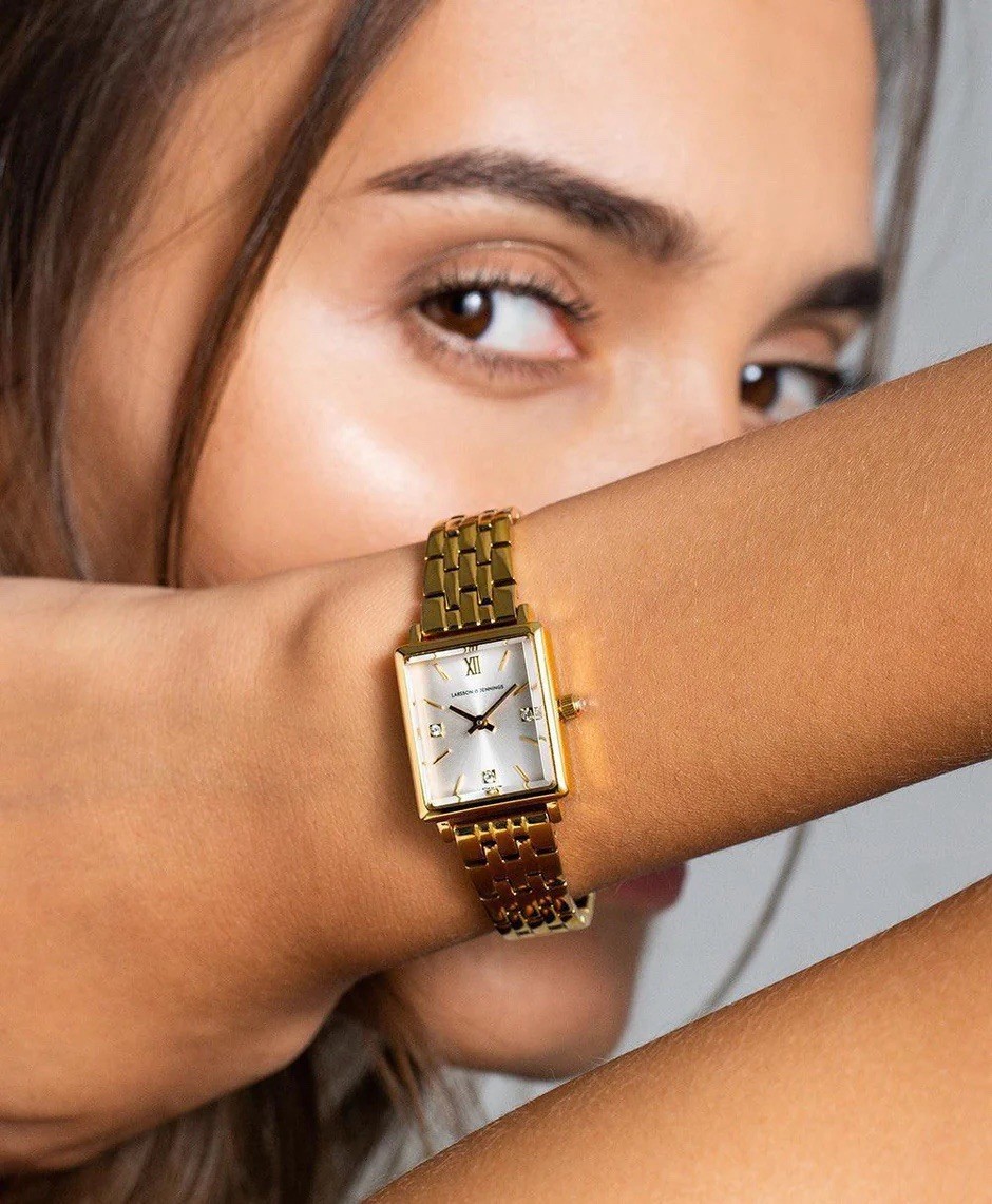 Larsson & Jennings Women’s Gold Tone Bracelet Watch Quartz Analog Silver Dial