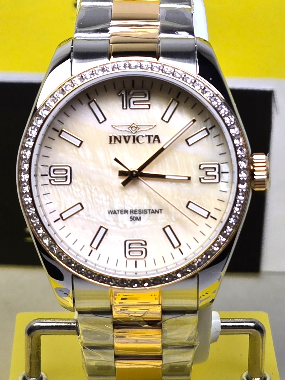 Invicta Specialty Lautus Unisex Watch w/Mother of Pearl, 38mm. Gold, Steel NEW!!