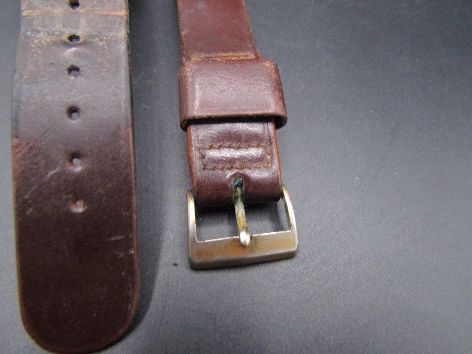 Vintage Rare Kreisler Shell Cordavan Leather Dark Brown Watch Band Strap 17mm