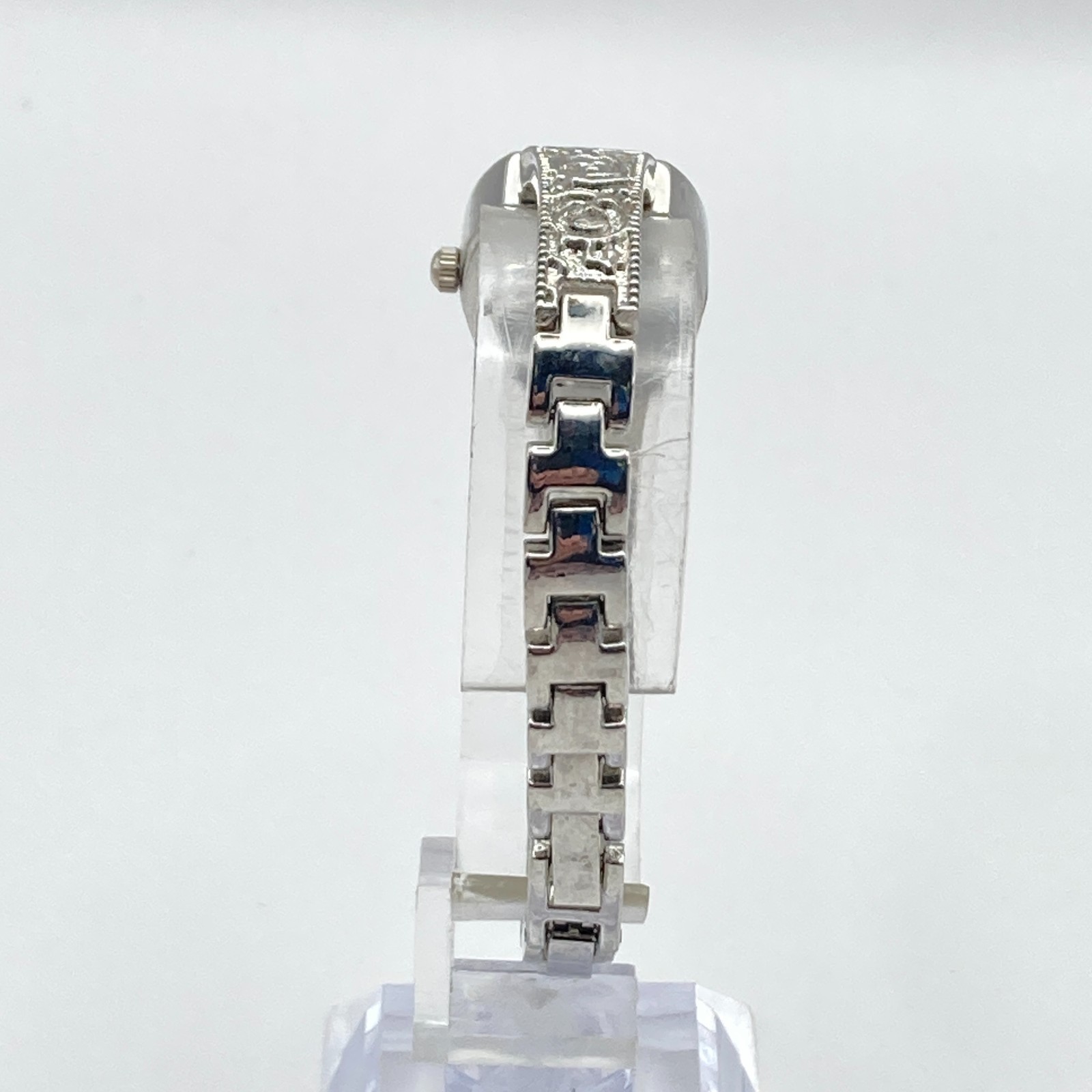 Filigree Womens Watch 19mm Silver Tone MOP Extender Scrollwork New Battery 6.75″