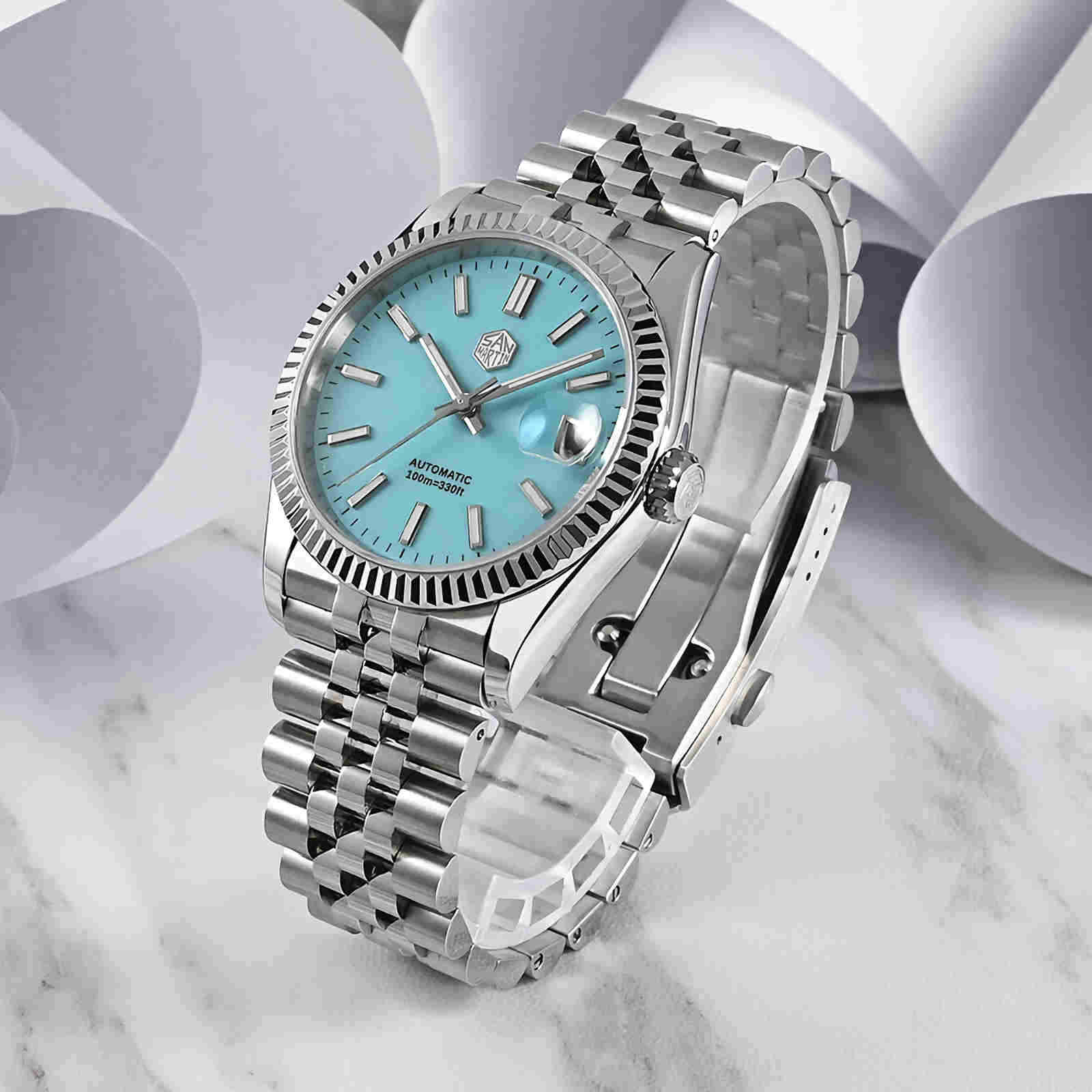 SAN MARTIN SN058-G-X Classic Automatic Stainless Steel 36.5mm 10ATM Dress Watch