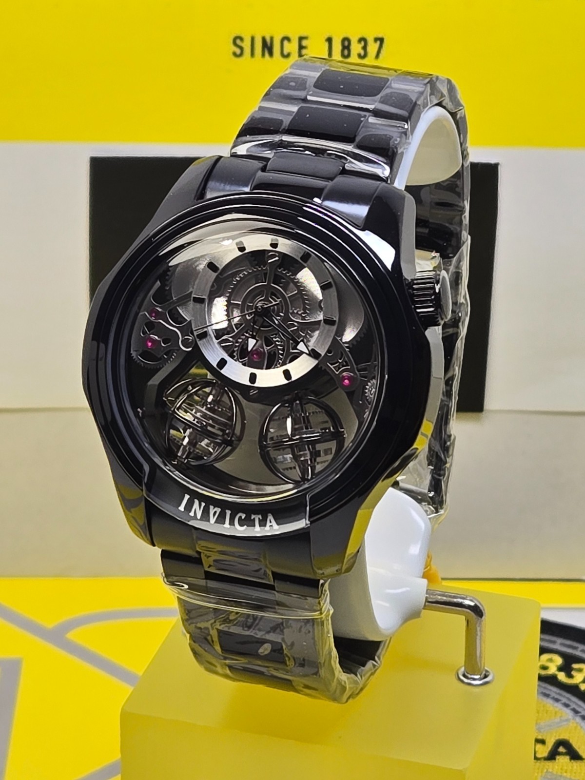 Invicta Specialty Twin-Axis Men’s Watch Skeleton Dial- 46mm Black NEW!