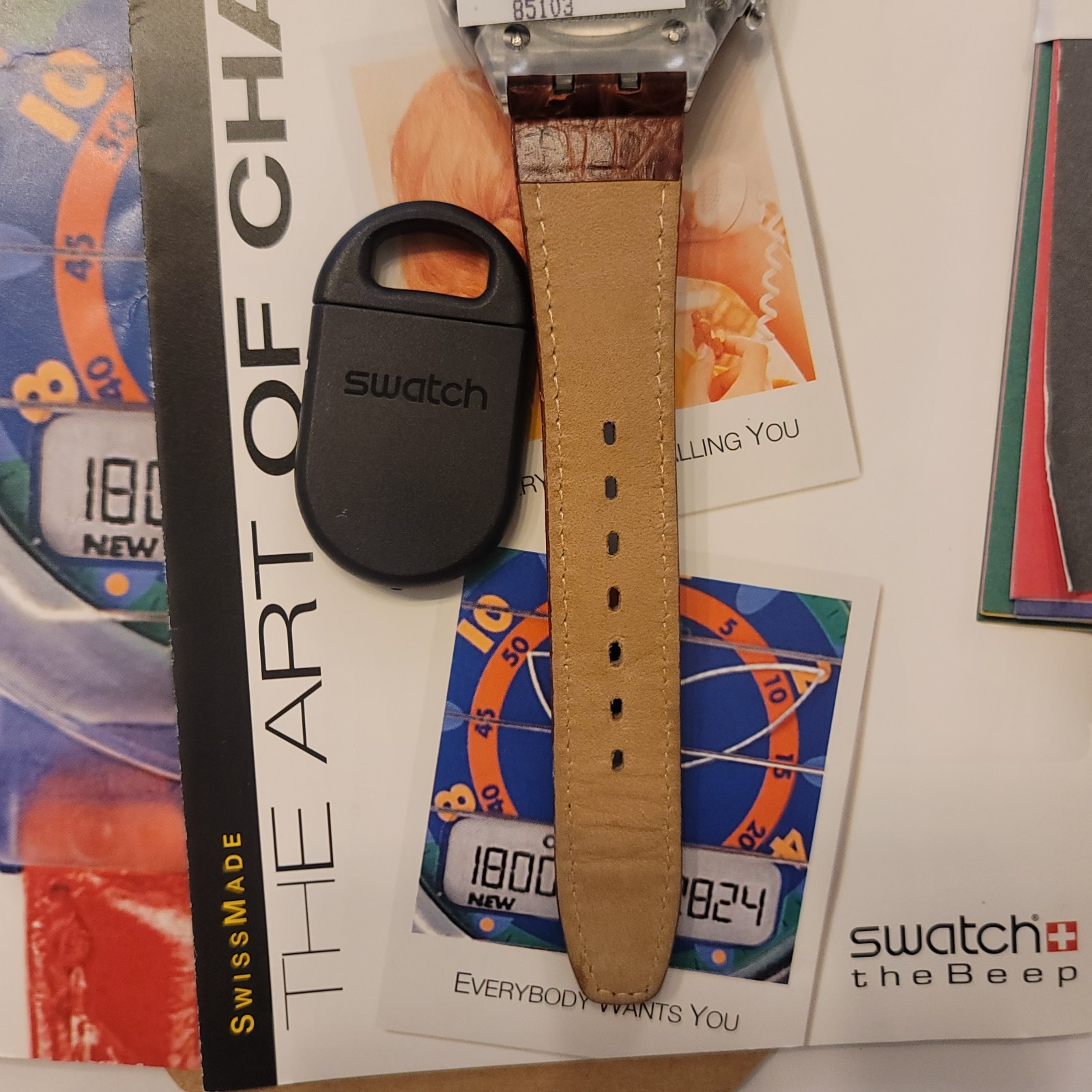 SWATCH 1993 PAGER BEEP UP TPAN204 Numeric Beeper Watch W/ Original Paperwork NEW
