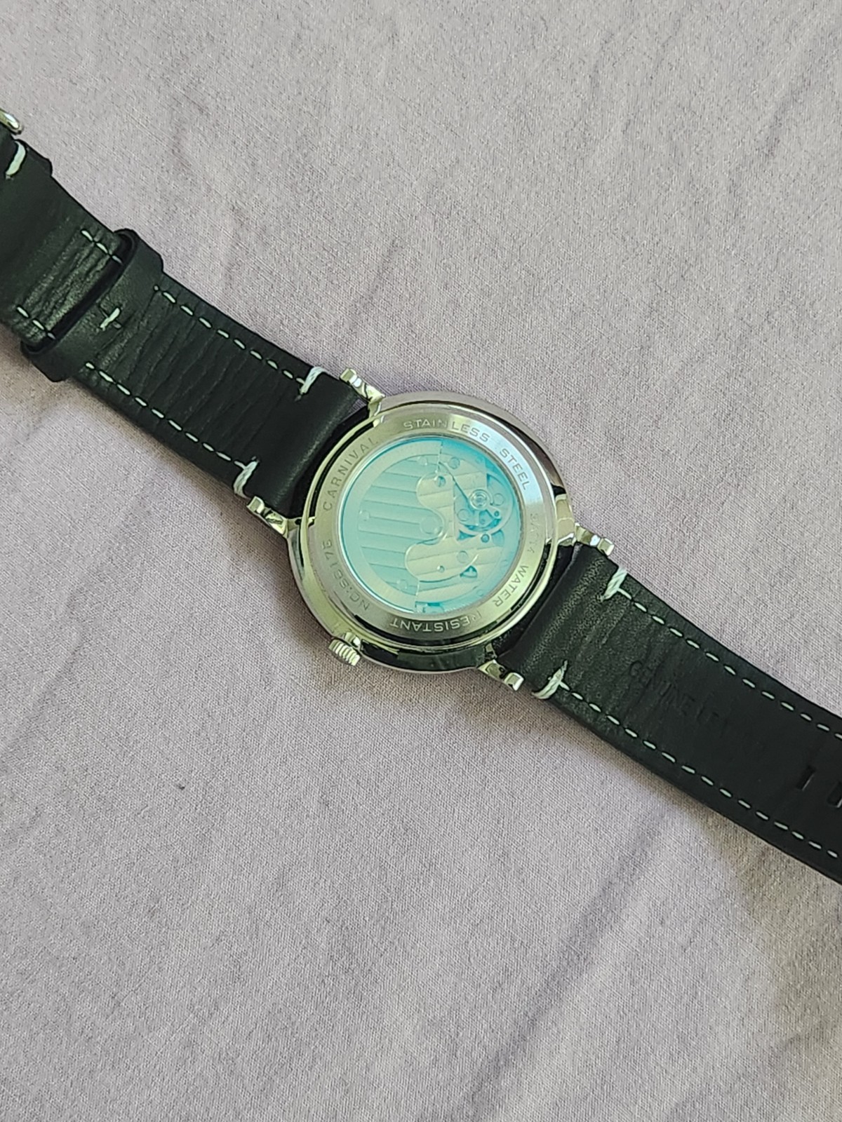 Carnival 10mm Thin Mechanical Automatic Men’s Watch Luxury Date Water Resistant
