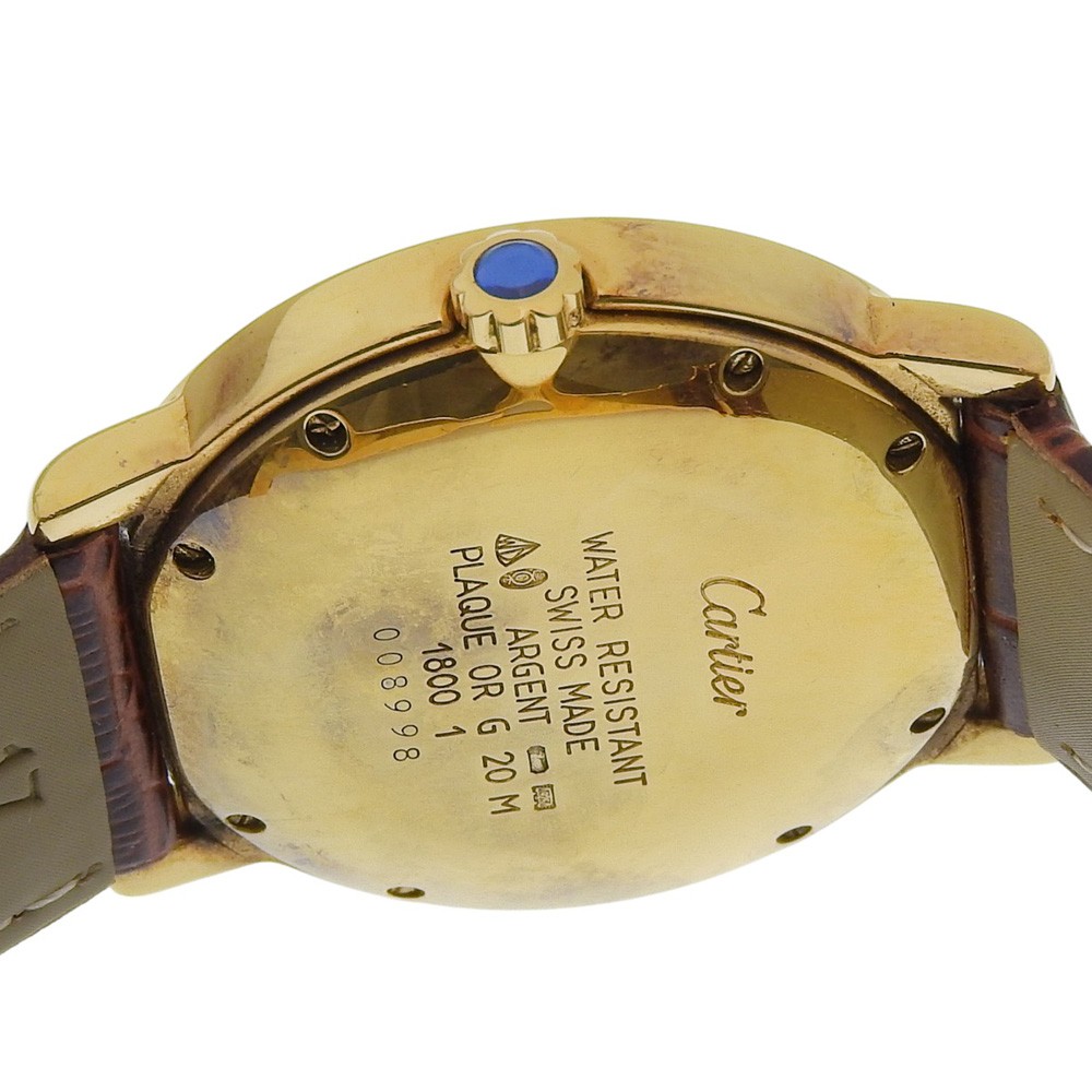 CARTIER Must Rondo Watches W1006822 IvoryDial Plated Gold/leather Quartz A…