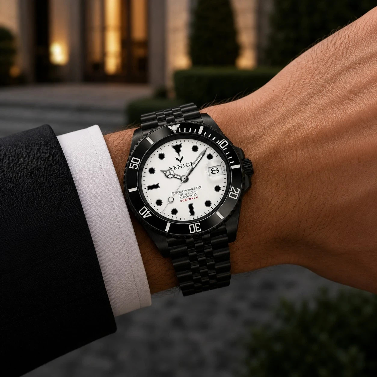 Fenice Subtrack Aurora Noir Automatic Watch 10ATM Miyota, Black, 40 mm