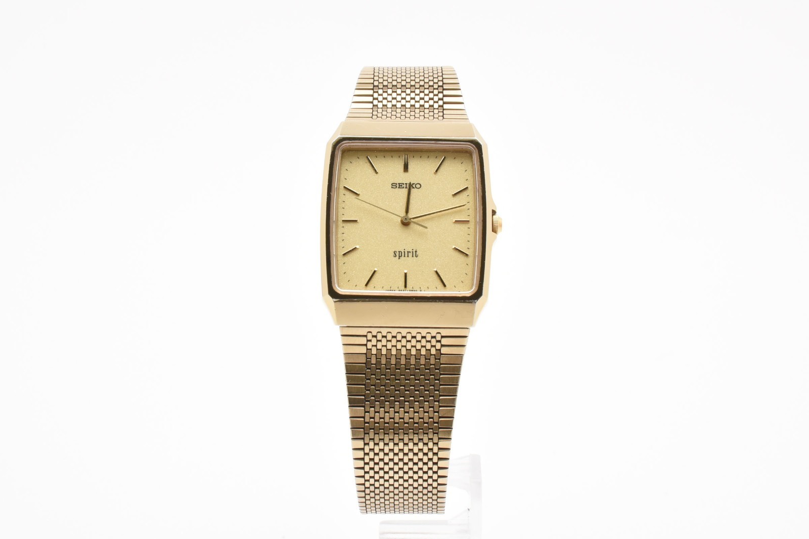 Vintage 1991 [NEAR MINT] SEIKO Spirit 5E31-5A60 Square Gold Quartz Men’s Watch