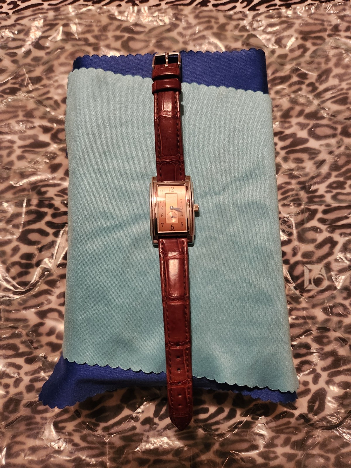 Tiffany’s Grand Ladies’ Swiss Made Quartz Watch Bronze Dial Crocodile Strap