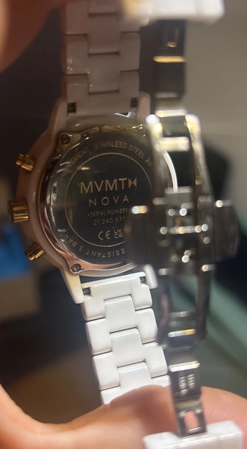 Authentic MVMT Nova Ceramic Gloss White | 38MM