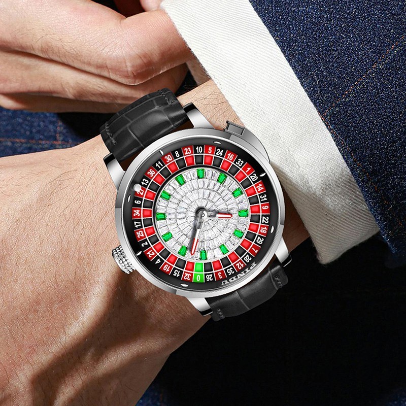 2025 PINDU Men’s automatic mechanical watch roulette button business luxury