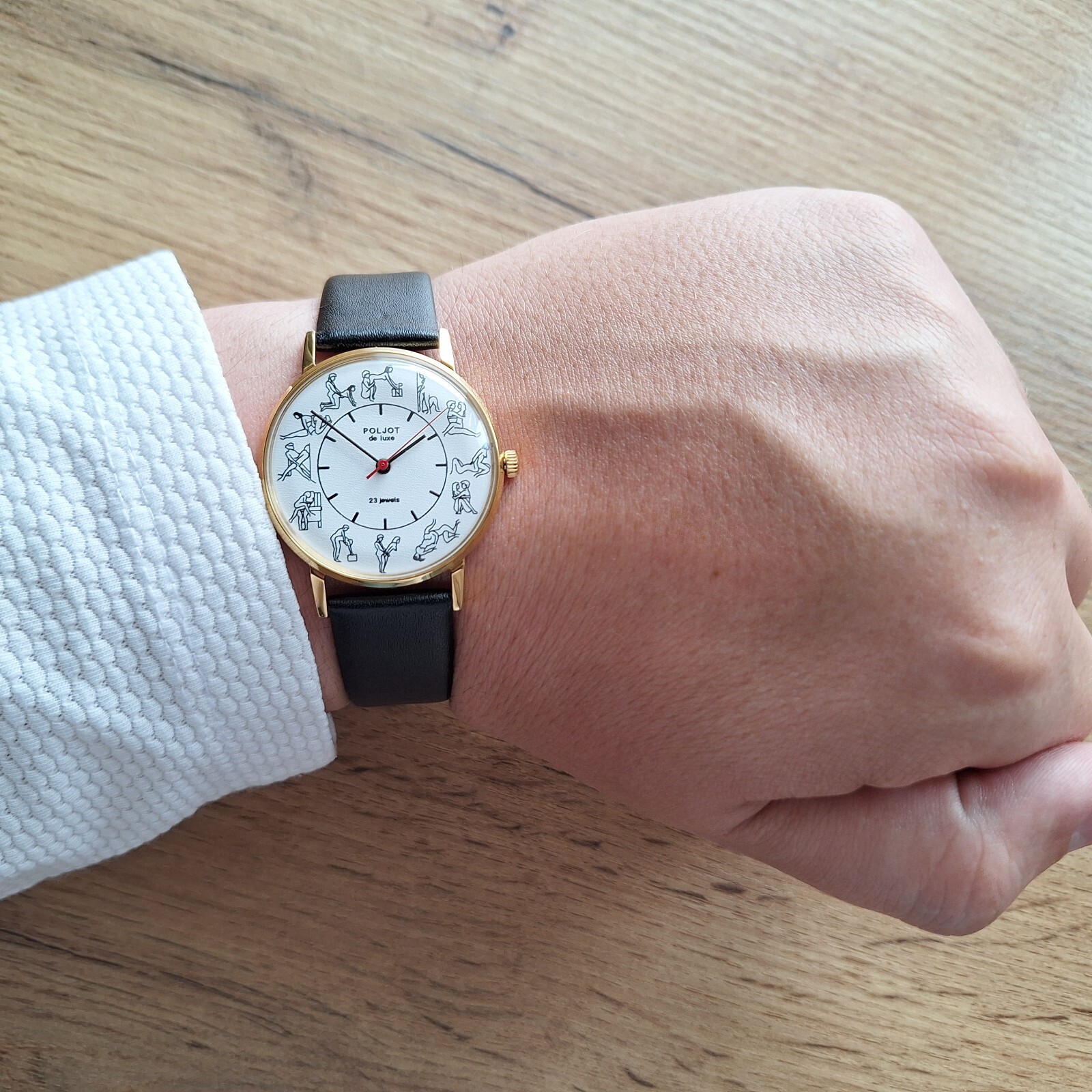 Rare Poljot KAMASUTRA watch 23 jewels slim white classic mechanical watch
