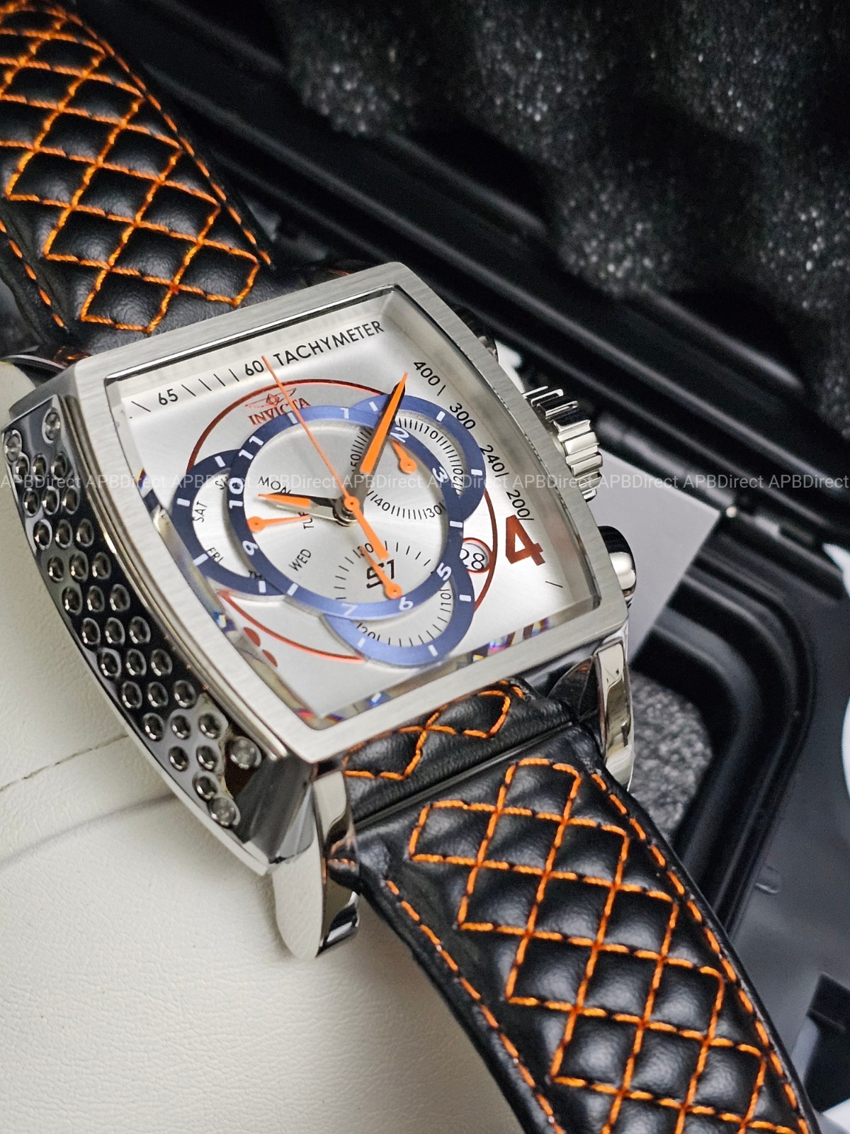 Invicta – S1 Rally – Swiss Z60 Chronograph – Black Orange Leather – Mens Watch