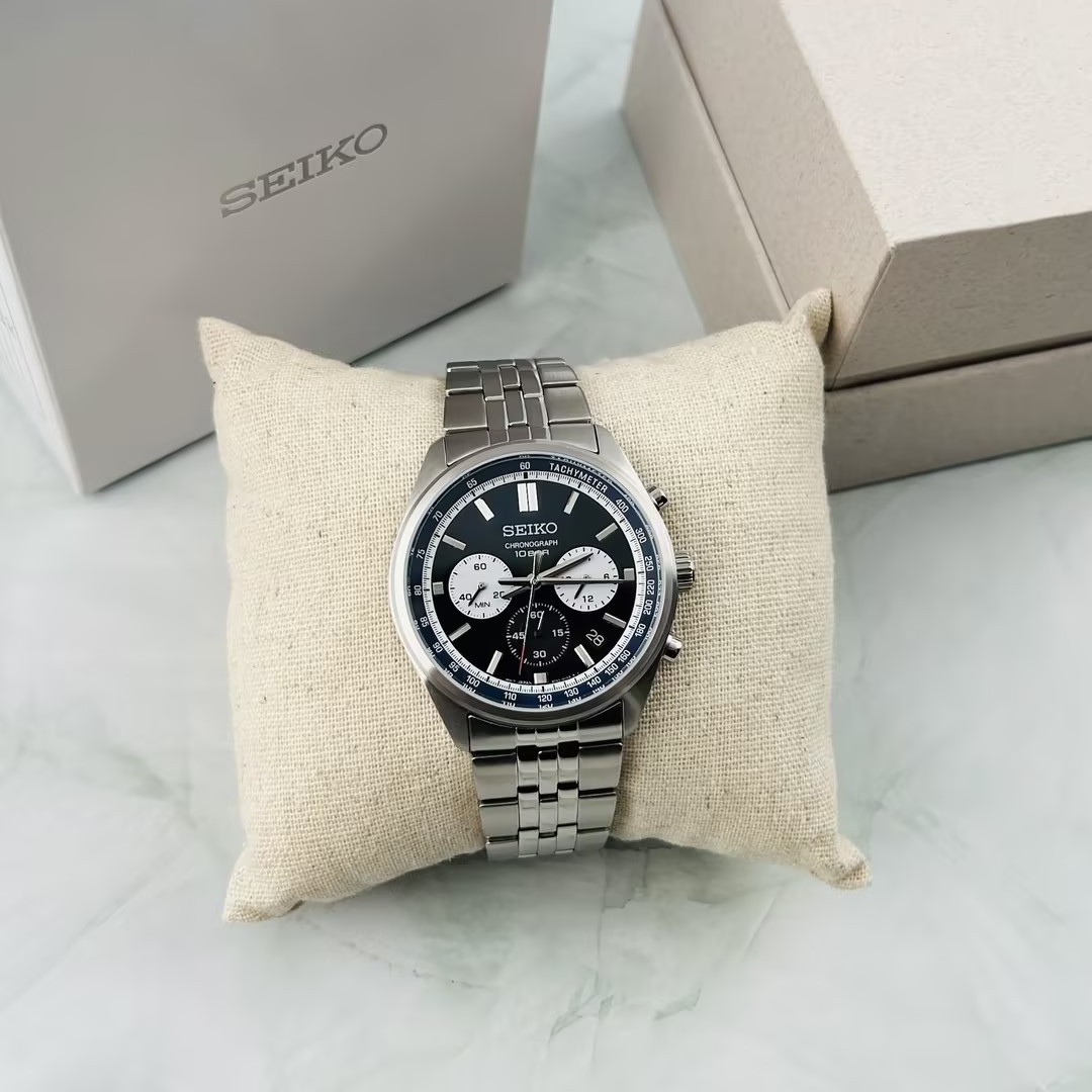 Seiko Essentials Men’s SSB427 Chronograph Quartz Watch Blue Dial 41.5mm New
