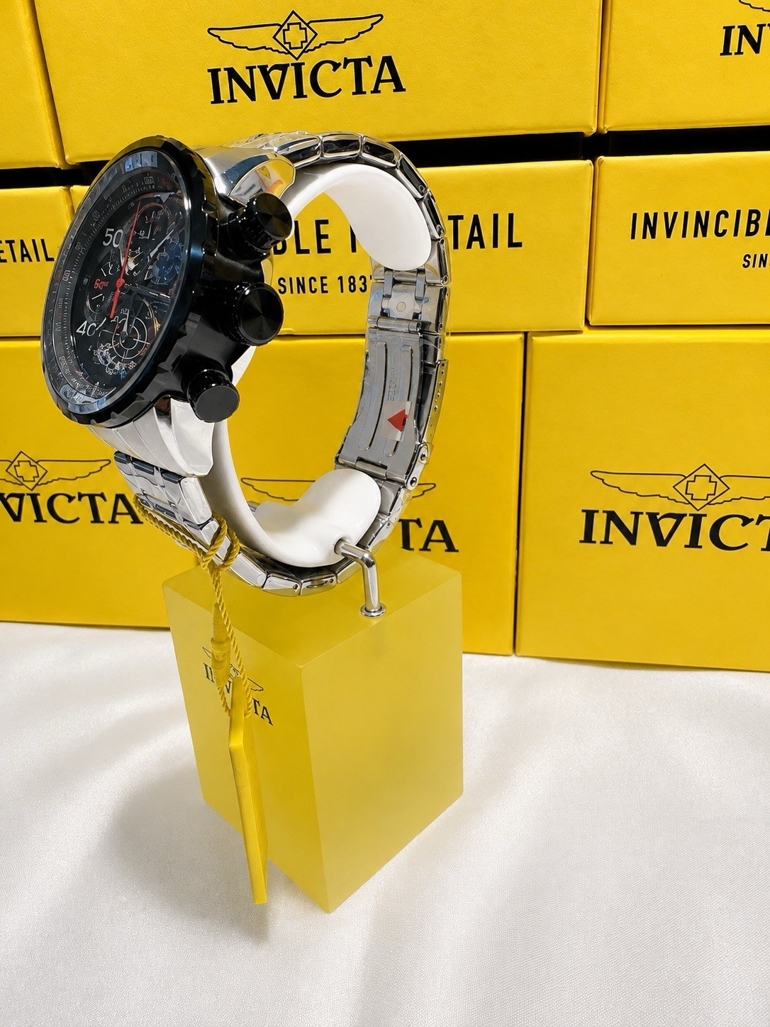 Invicta 17204 Aviator Chronograph 48mm Gunmetal Dial Steel Quartz Watch Box Tag