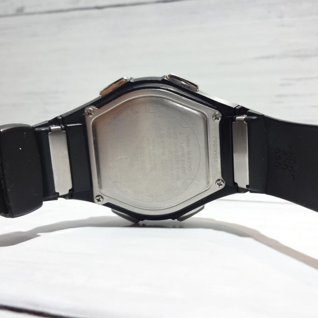 Simple radio-controlled watch with resin band, WAVE CEPTOR WVA-470, working well