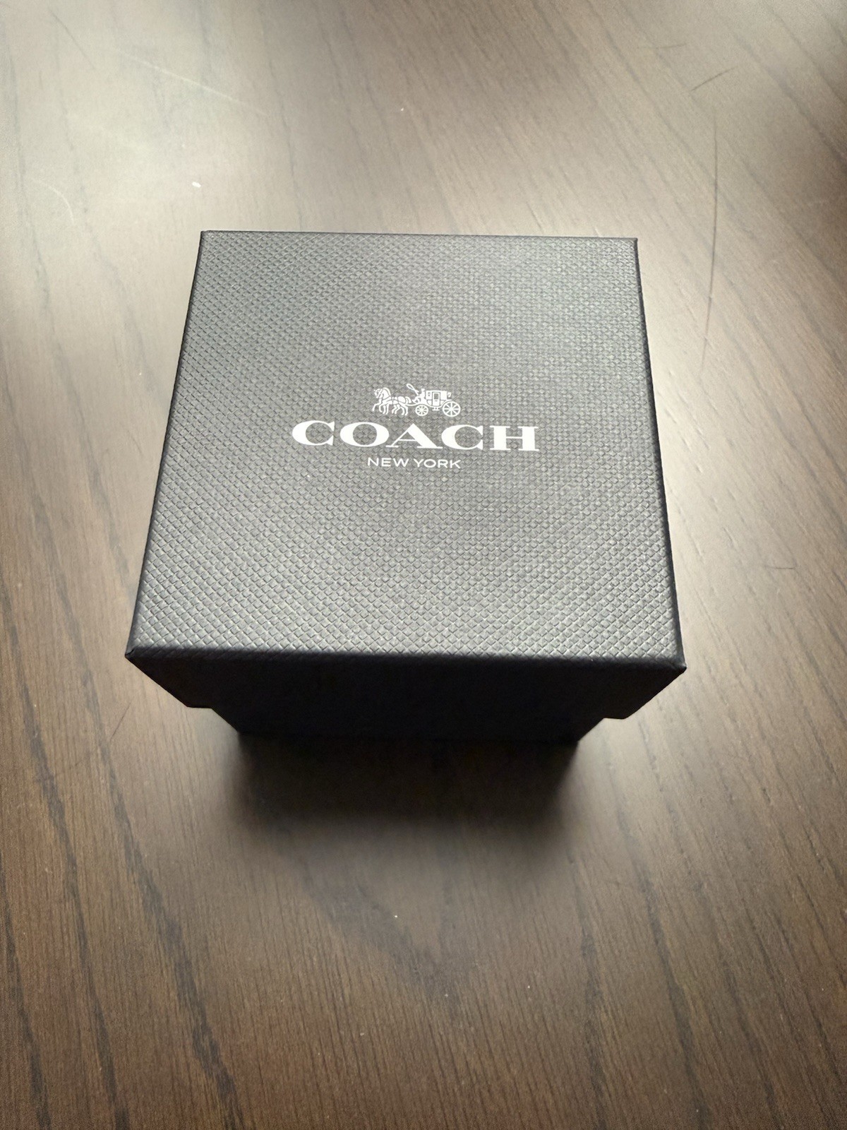 Coach Grand Woman’s Watch Silver Dial Black Leather Strap 28mm Brand New