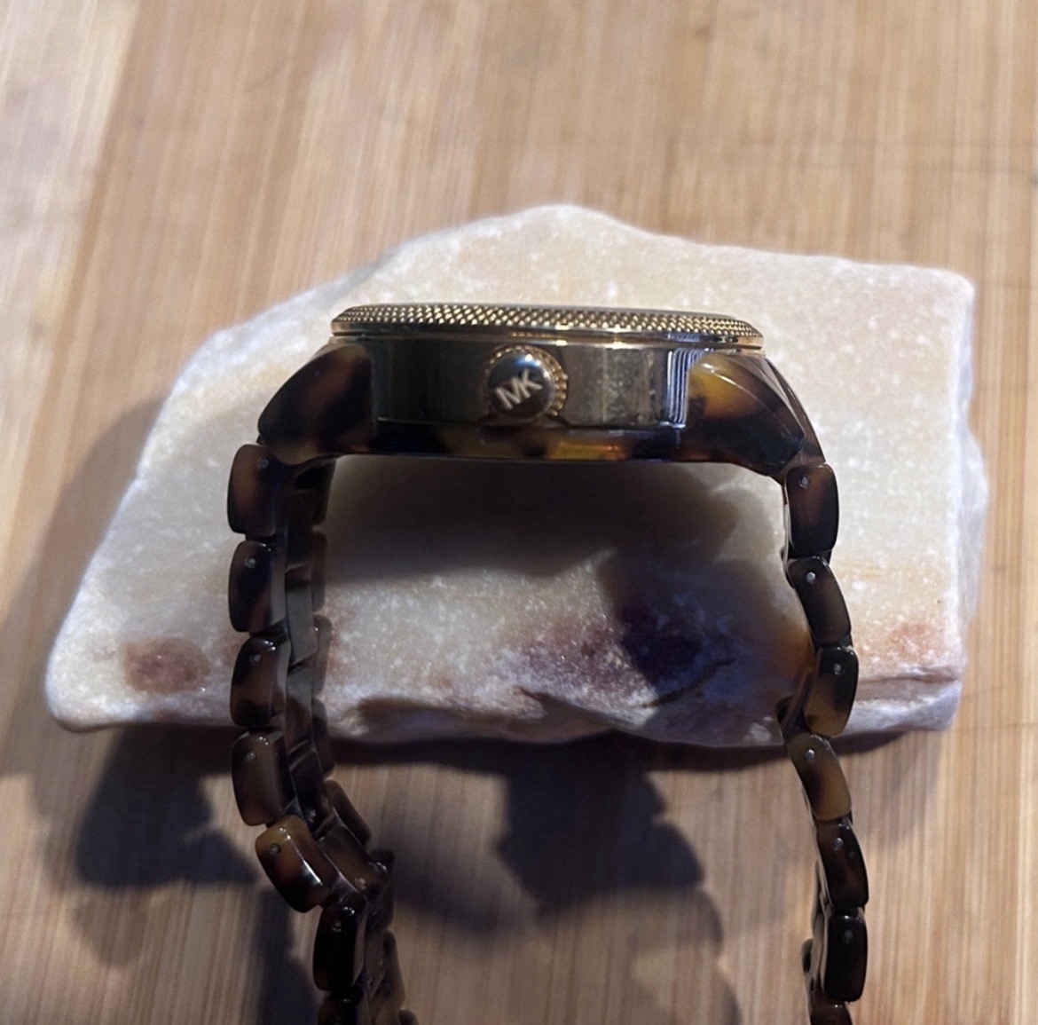 Michael Kors Gold and faux tortoiseshell Watch
