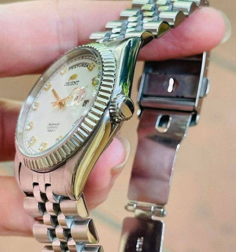 ORIENT President Day-Date Automatic White Dial Sapphire Watch Rare Japan