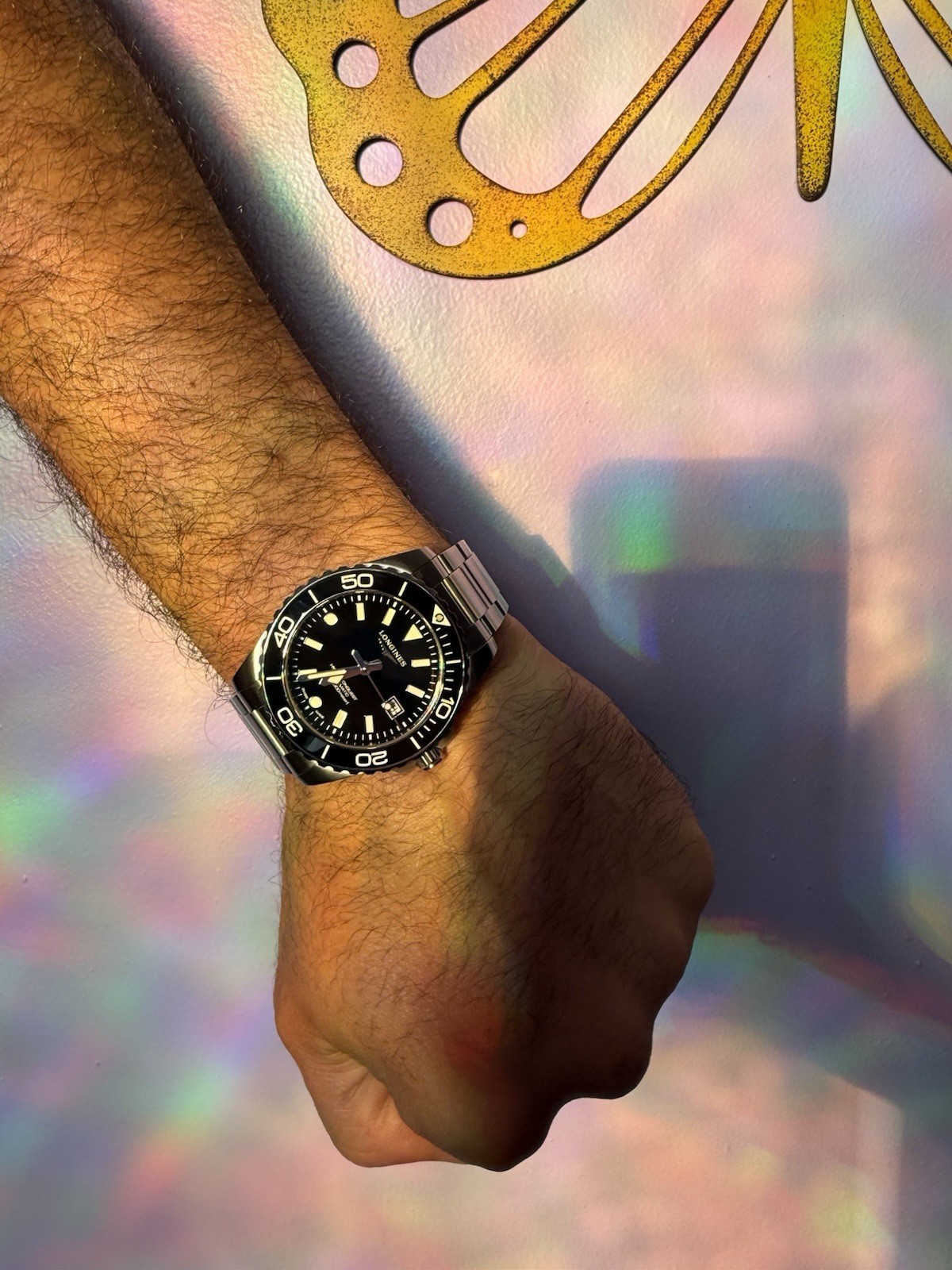 Longines HydroConquest 42mm Auto Black Dial 300m Diver Date SS Bracelet