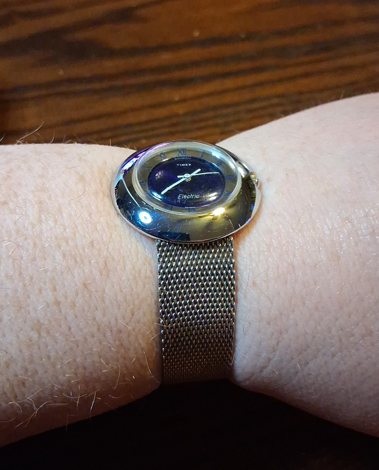Vintage Timex Cobalt UFO Watch Chrome Stainless Mesh MCM See Pics/Description