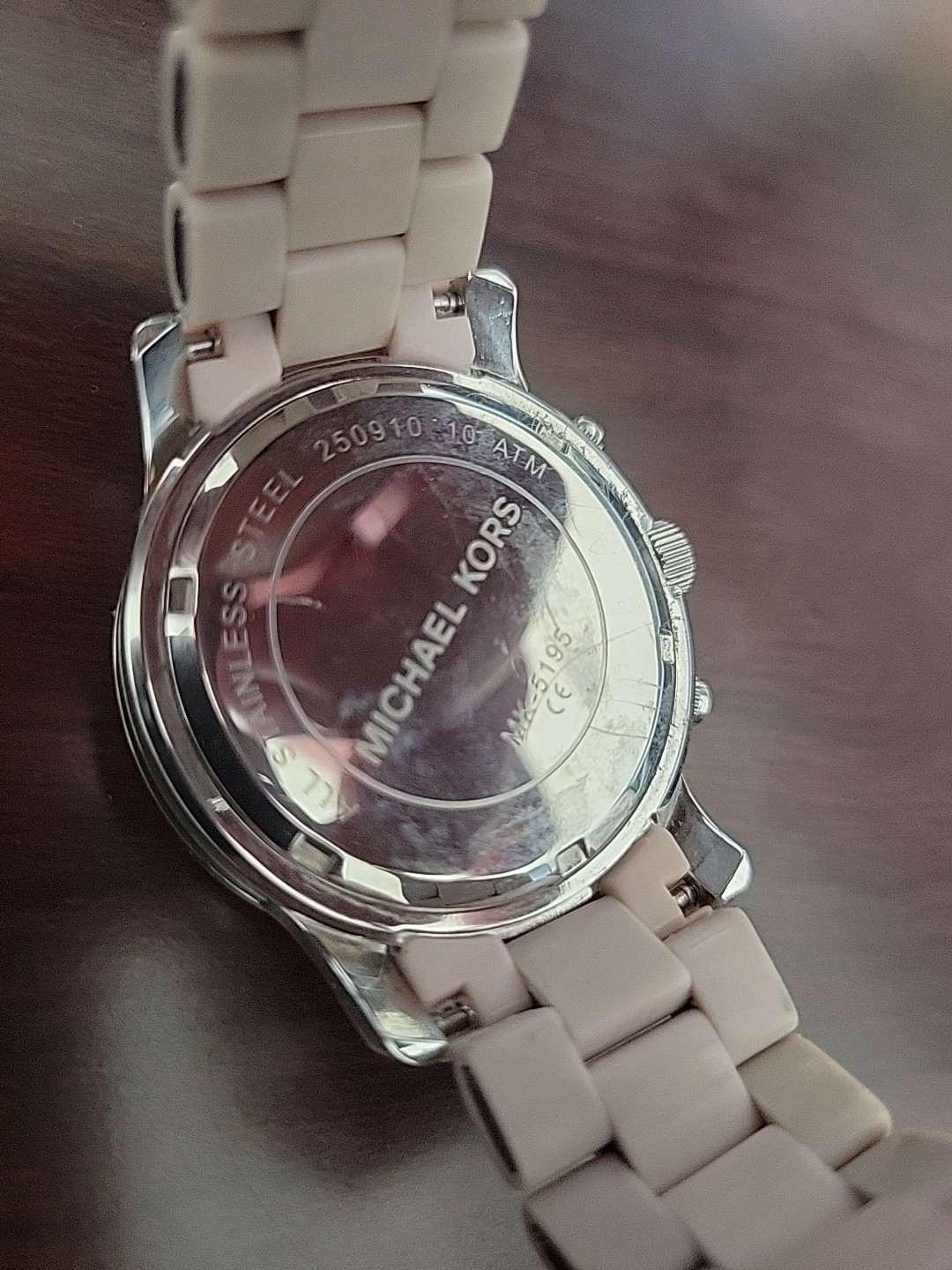 MICHAEL KORS WATCH PARKER ROSE MK5195 STEEL POLYCARBONATE LINKS NEEDS BATTERY