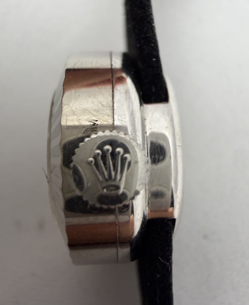 Tudor Chameleon White Gold 18k Gold Watch w ROLEX Crown