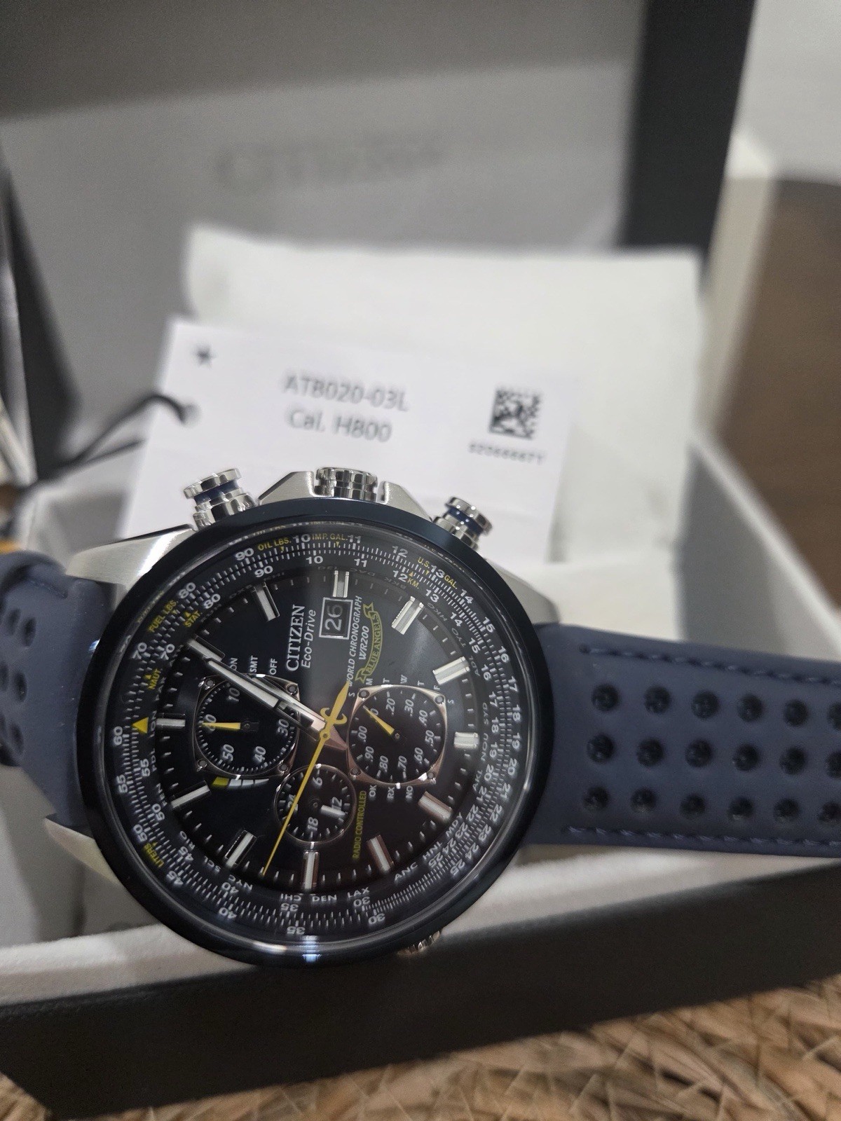 Citizen Eco Drive Blue Angels World Chronograph Watch AT8020-03L