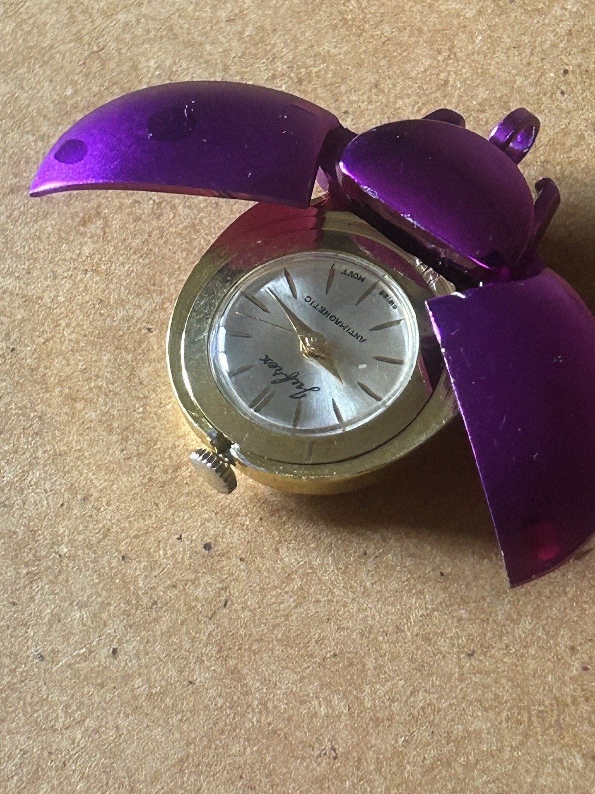 1960s Jufrex Swiss Sicada Watch Purple And Gold Manual Movement
