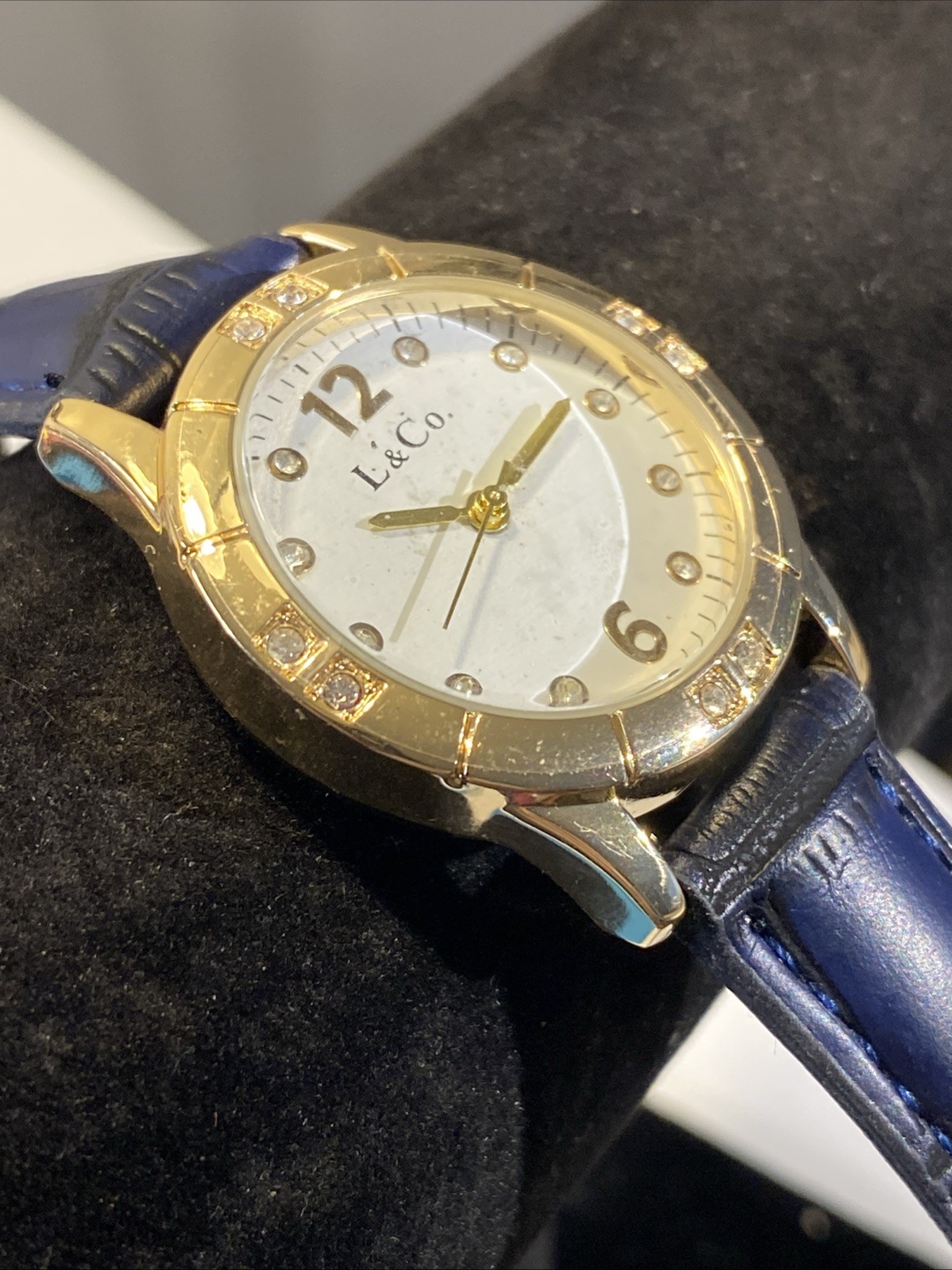L & Co. Watch Women’s New Battery Blue Leather Band
