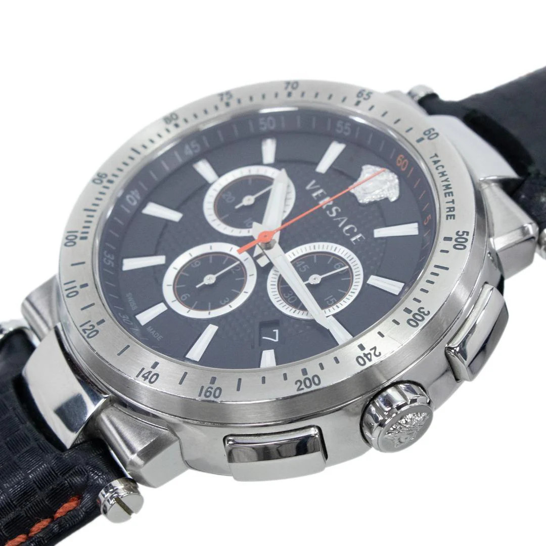Versace Mystique Sport Quartz Black Dial Dark Blue Band
