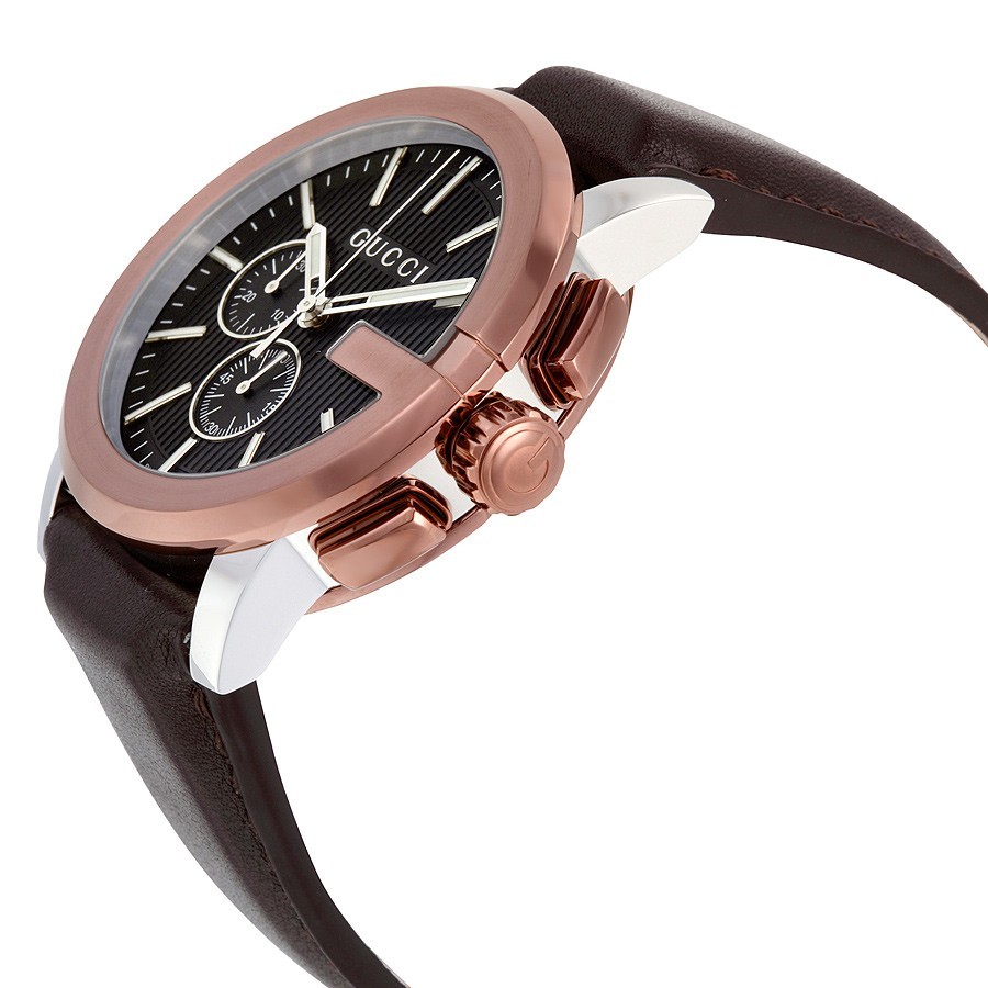 Gucci G-Chrono XL Men’s Black Dial Leather Strap Watch – YA101202 ($1820 MSRP)