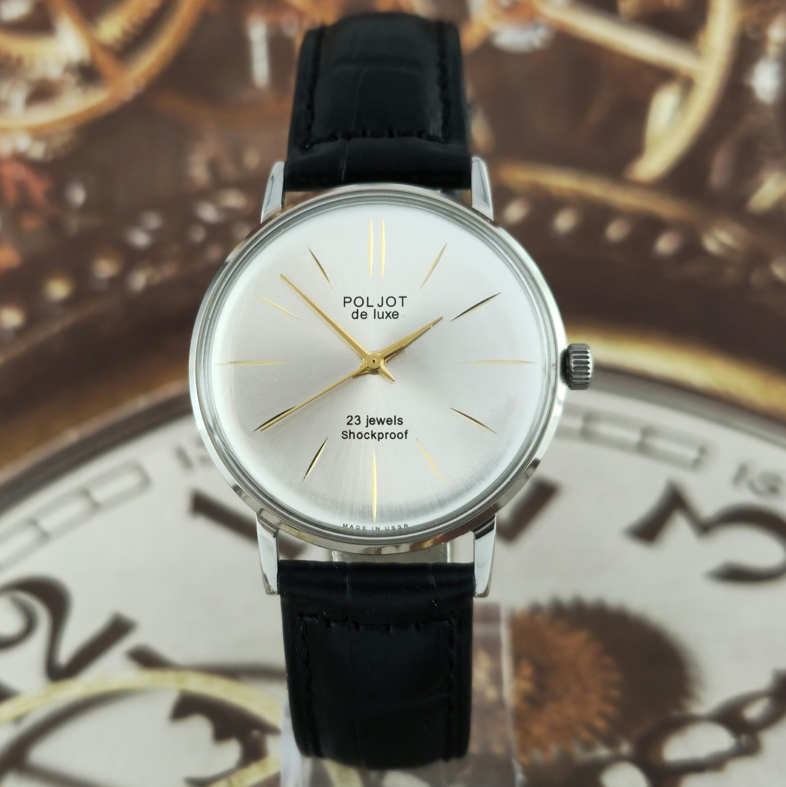 Vintage Watch USSR Poljot De Luxe 23 Jewels ULTRA SLIM Soviet Mechanical Watch