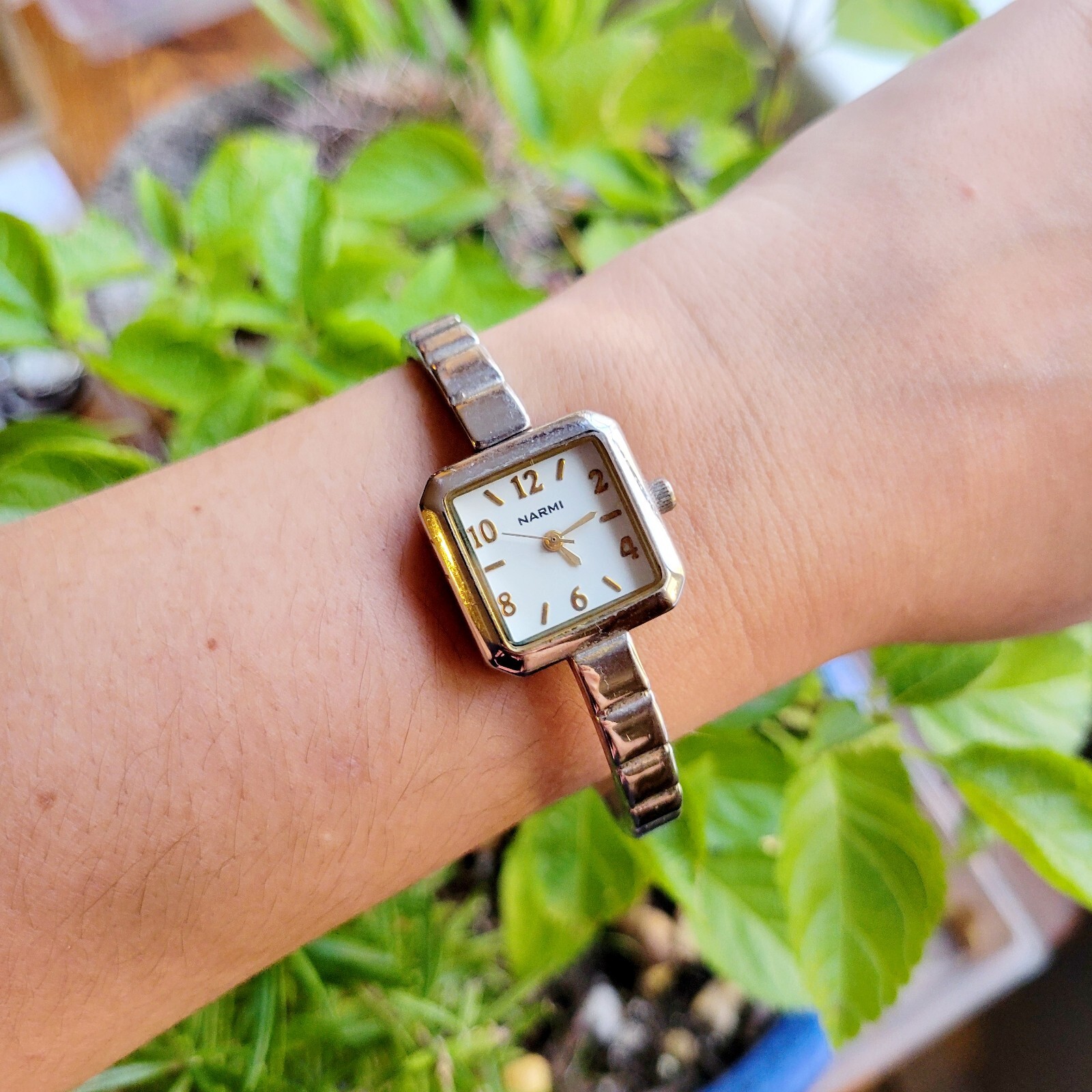 Classic Narmi Classic Silver & Gold Womens Womans Square Watch