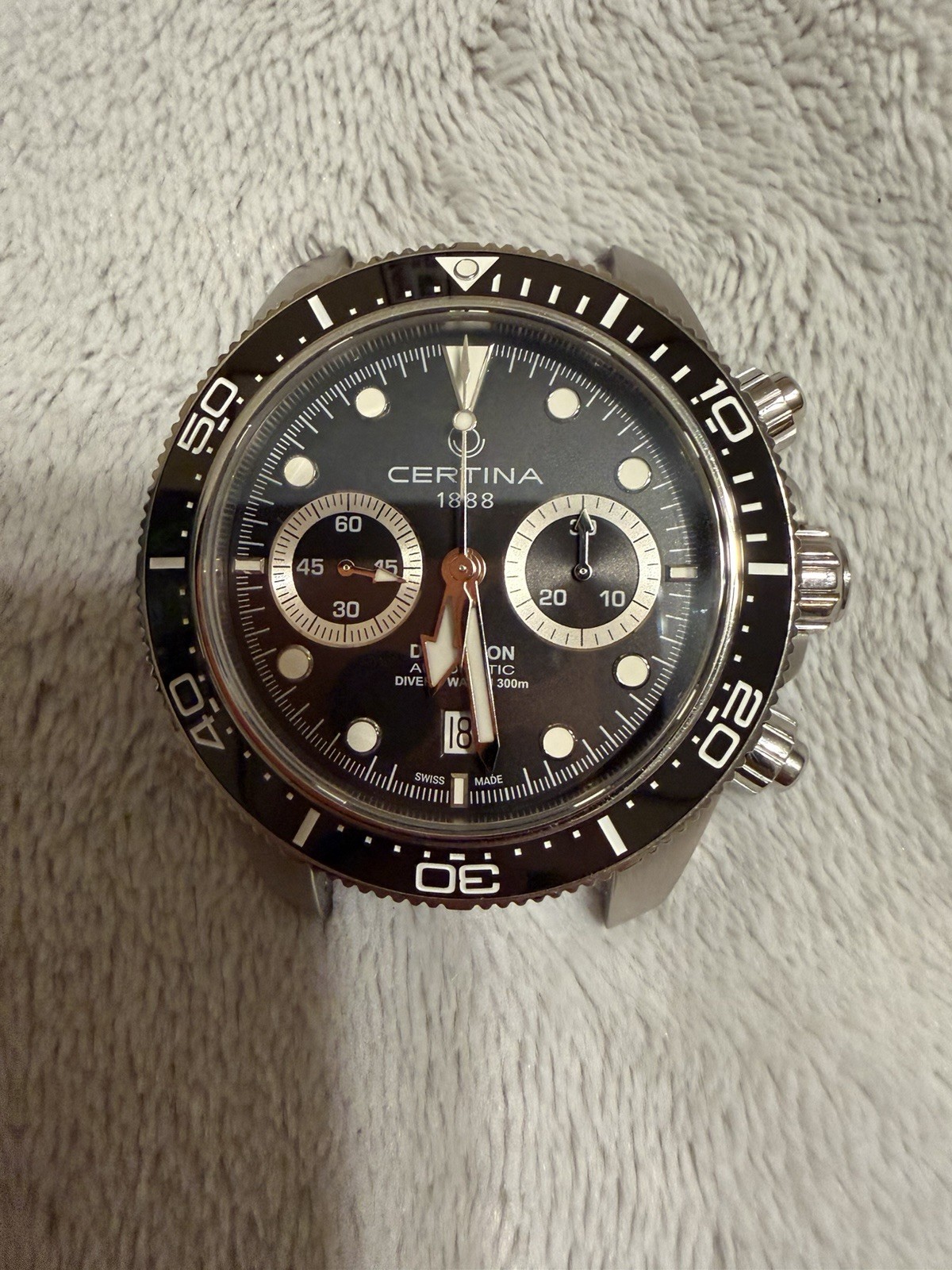 Certina DS Action Automatic Chronograph Diver 300m Black Dial 45mm w/ Box Papers