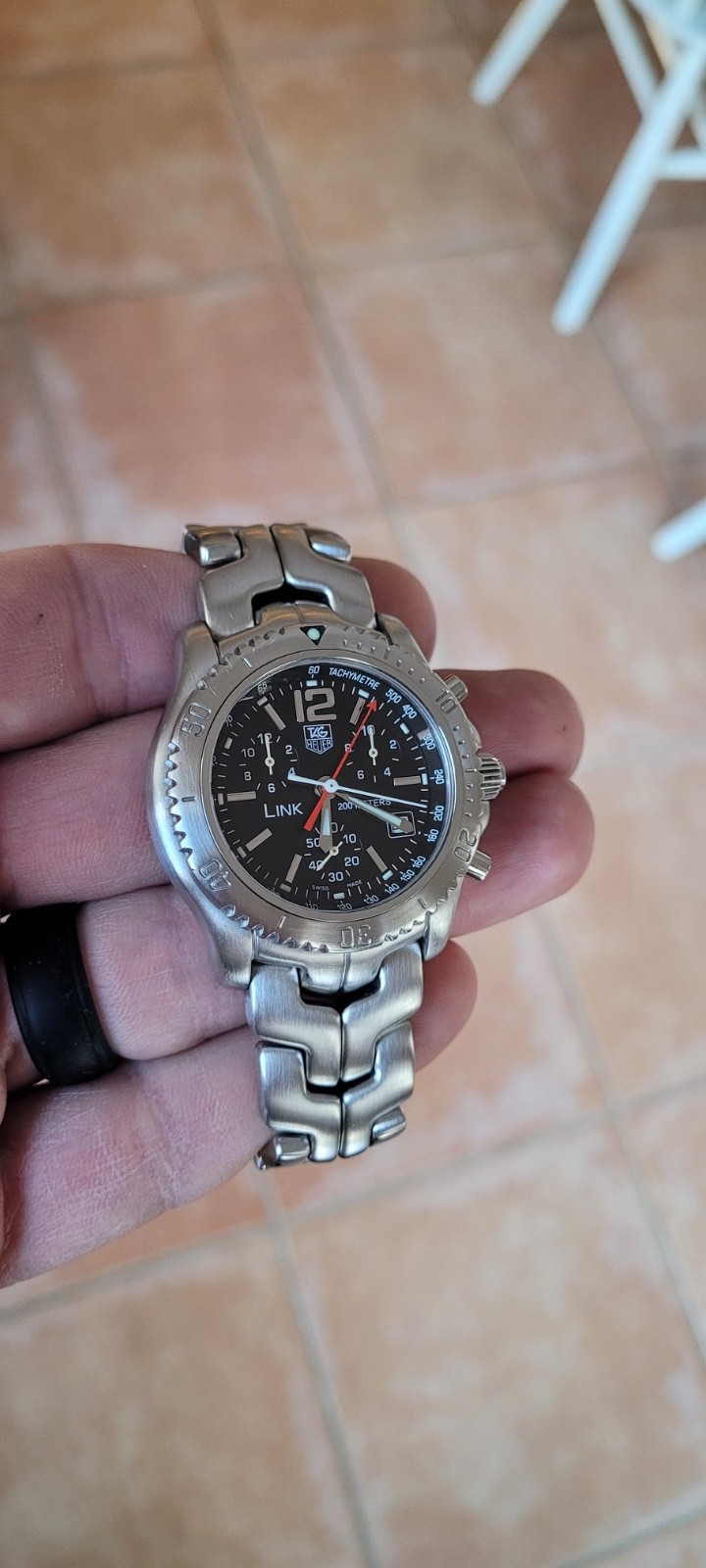 TAG Heuer CT1111.BA0550 Mens Link Chronograph Watch Black Silver Jason Bourne