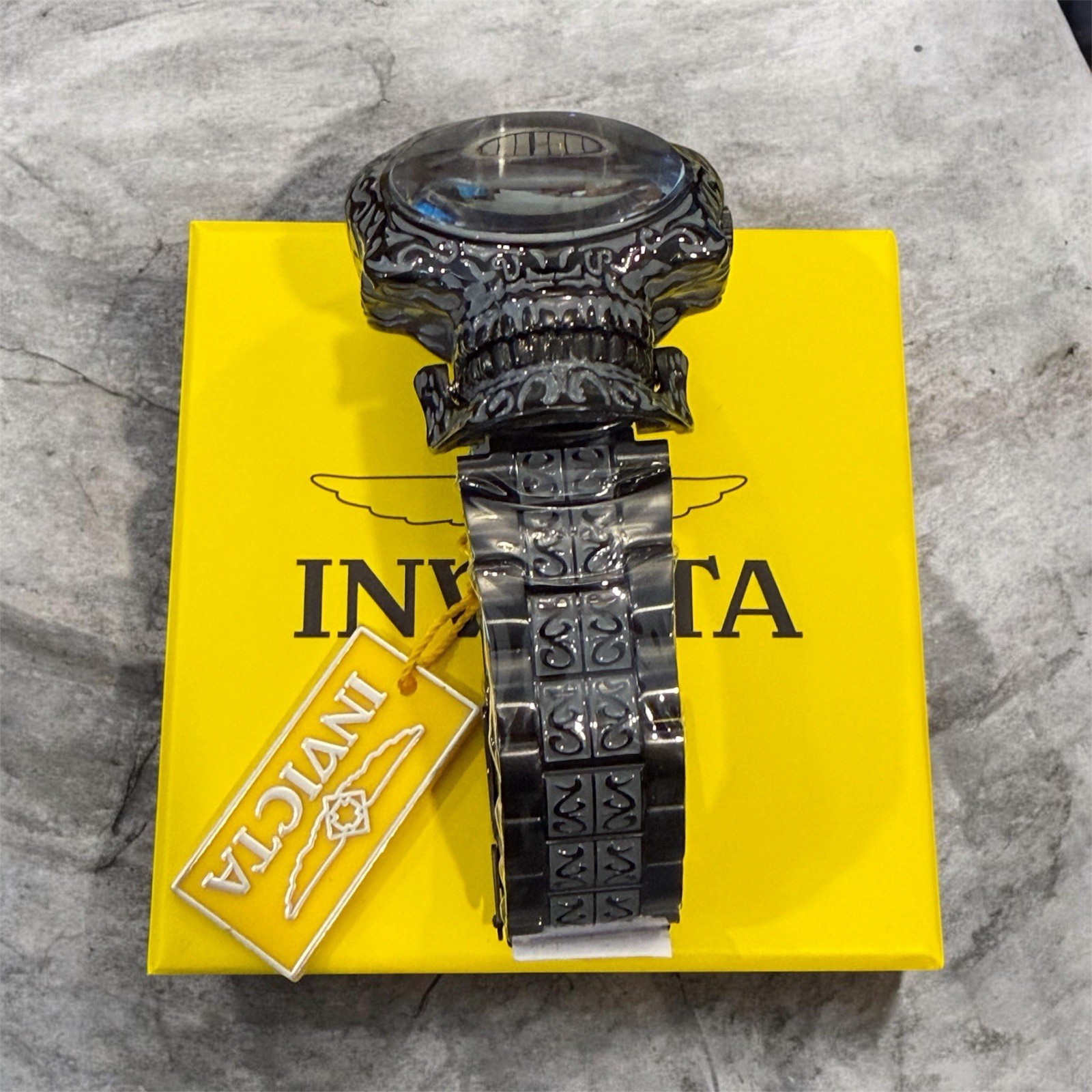 Invicta Artist Skull Hand Painted Black & Grey Men’s Watch, 50.5mm | 33967