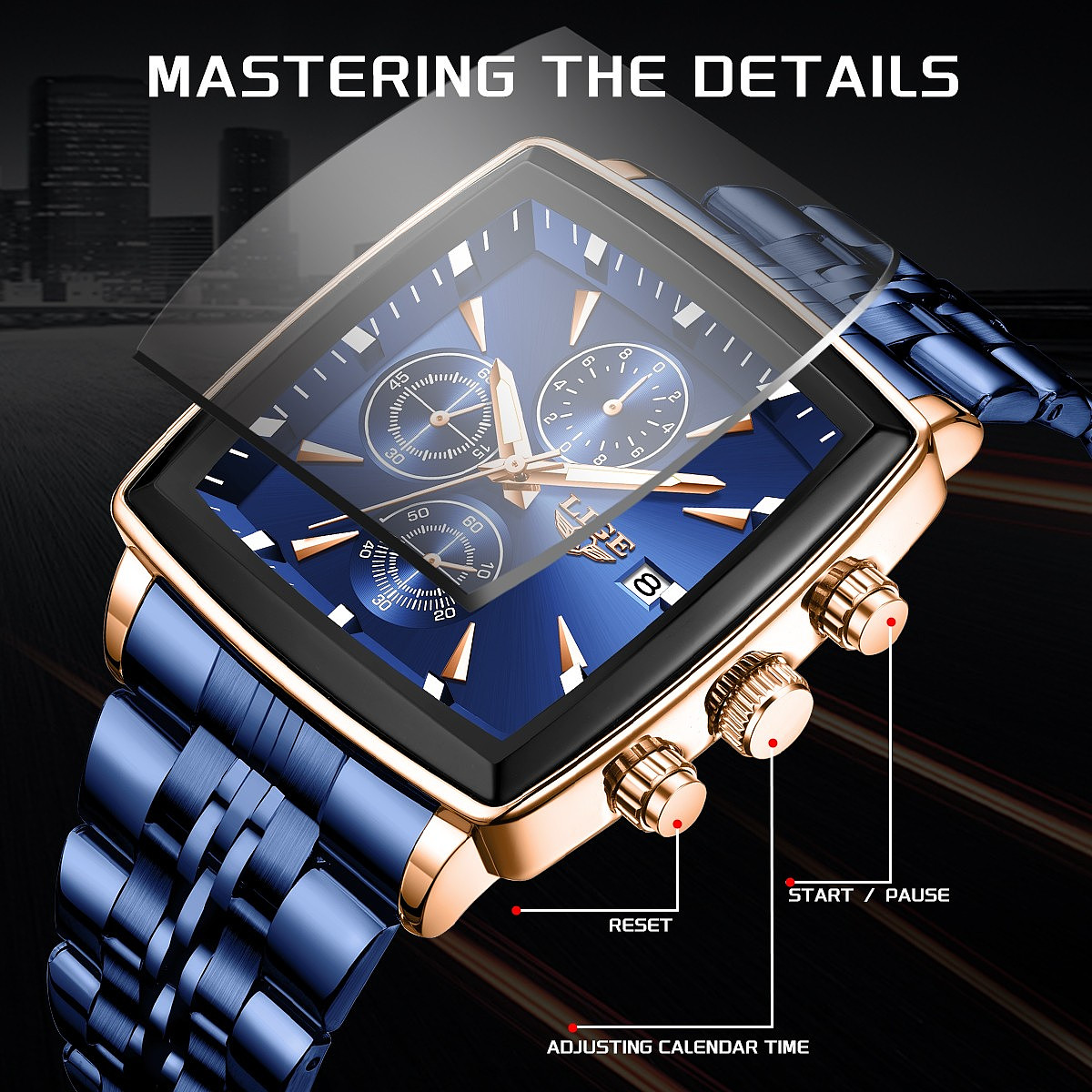 Waterproof Men Watch Quartz Stainless Steel Date Luminous Casual Man Wristwatch