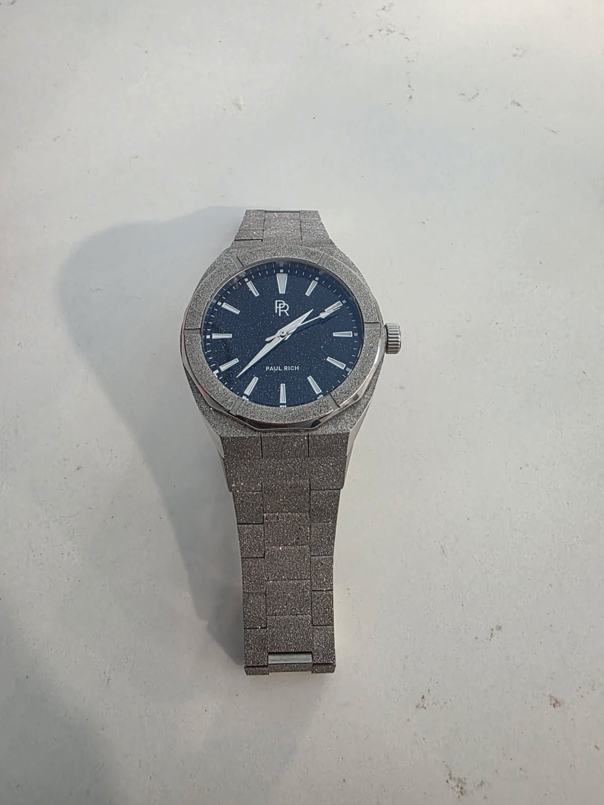 Paul Rich Star Dust Quartz Blue Dial Silver SS Bracelet Watch 40-43.9mm 5ATM