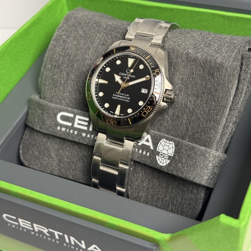 Certina DS Action Diver 38mm Powermatic 80 Black Dial Men’s Watch C0488074405100