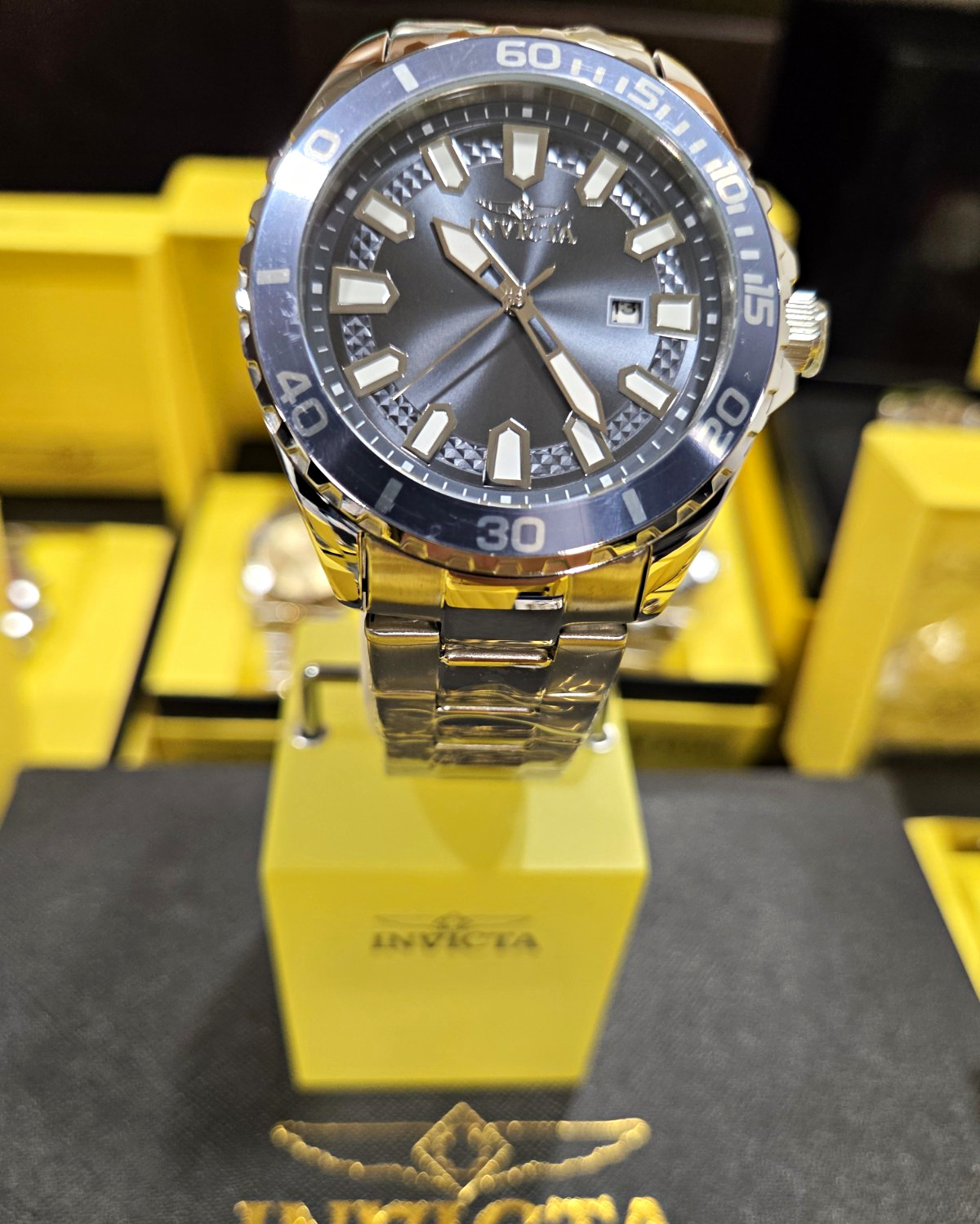 Invicta Pro Diver Men’s Watch 47340 – 46mm, Blue Dial/Bezel, Quartz Date, 50m