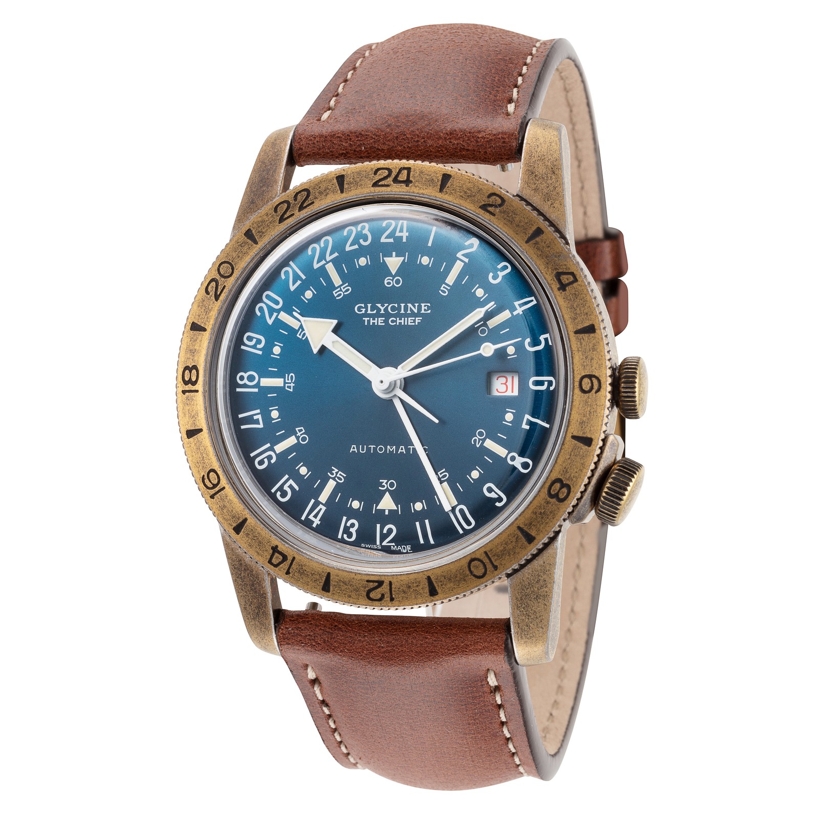 Glycine Men’s Airman The Chief GMT 40mm Automatic Watch GL0308
