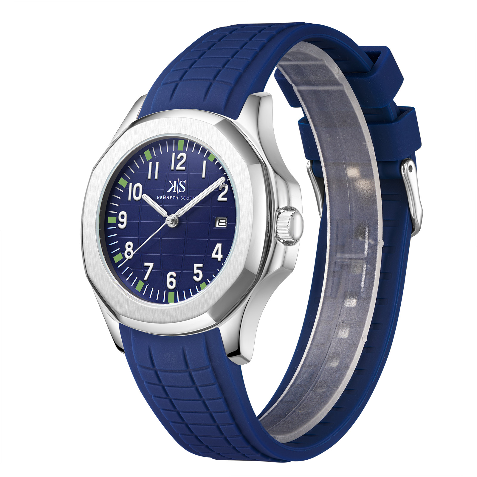 Kenneth Scott Men’s Analog Watch | Blue Dial, 45mm, 30 m (3 ATM)