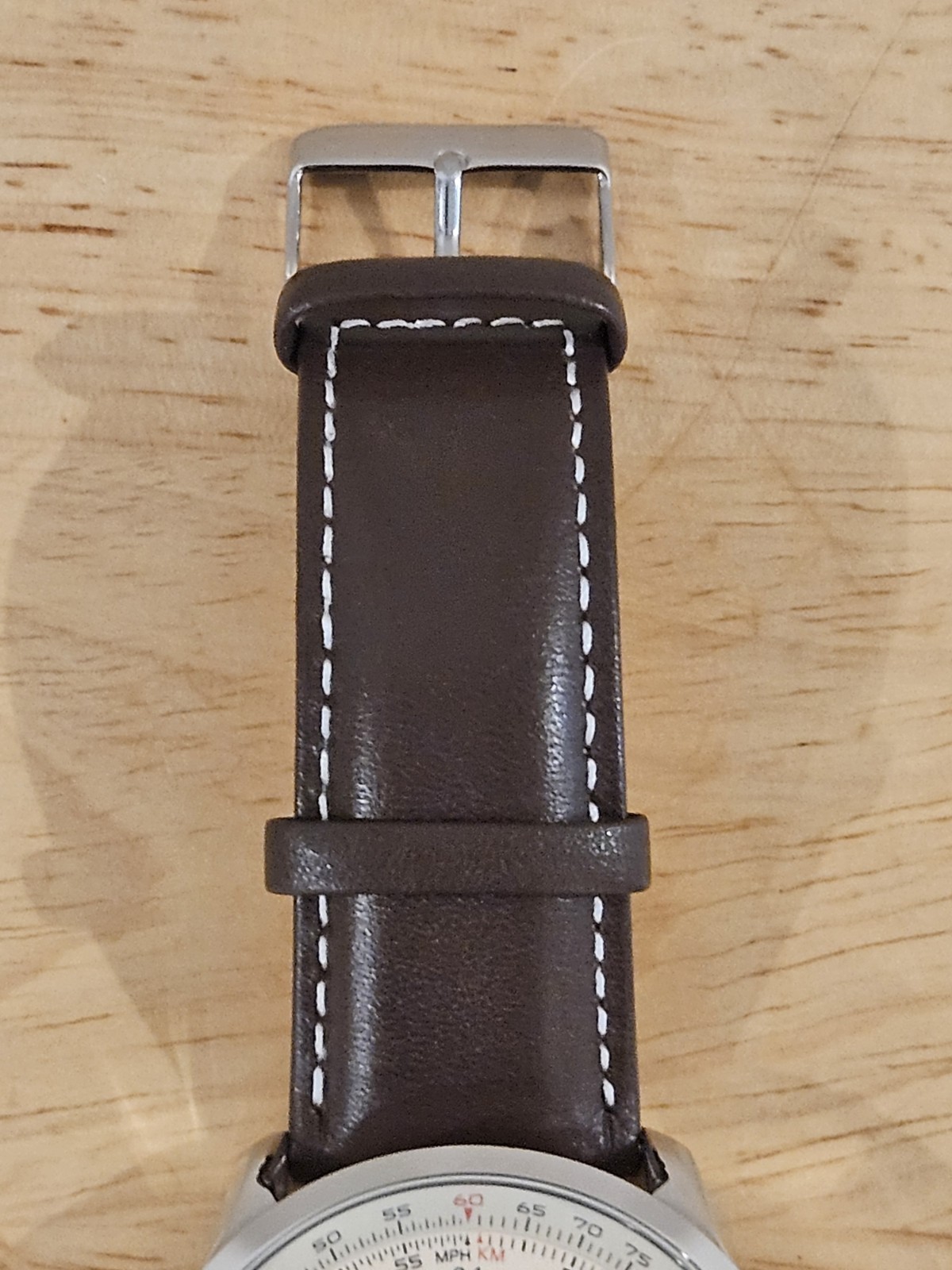 Mens Epoch Pilot/Flight Chronograph Watch W/ Genuine Leather Band