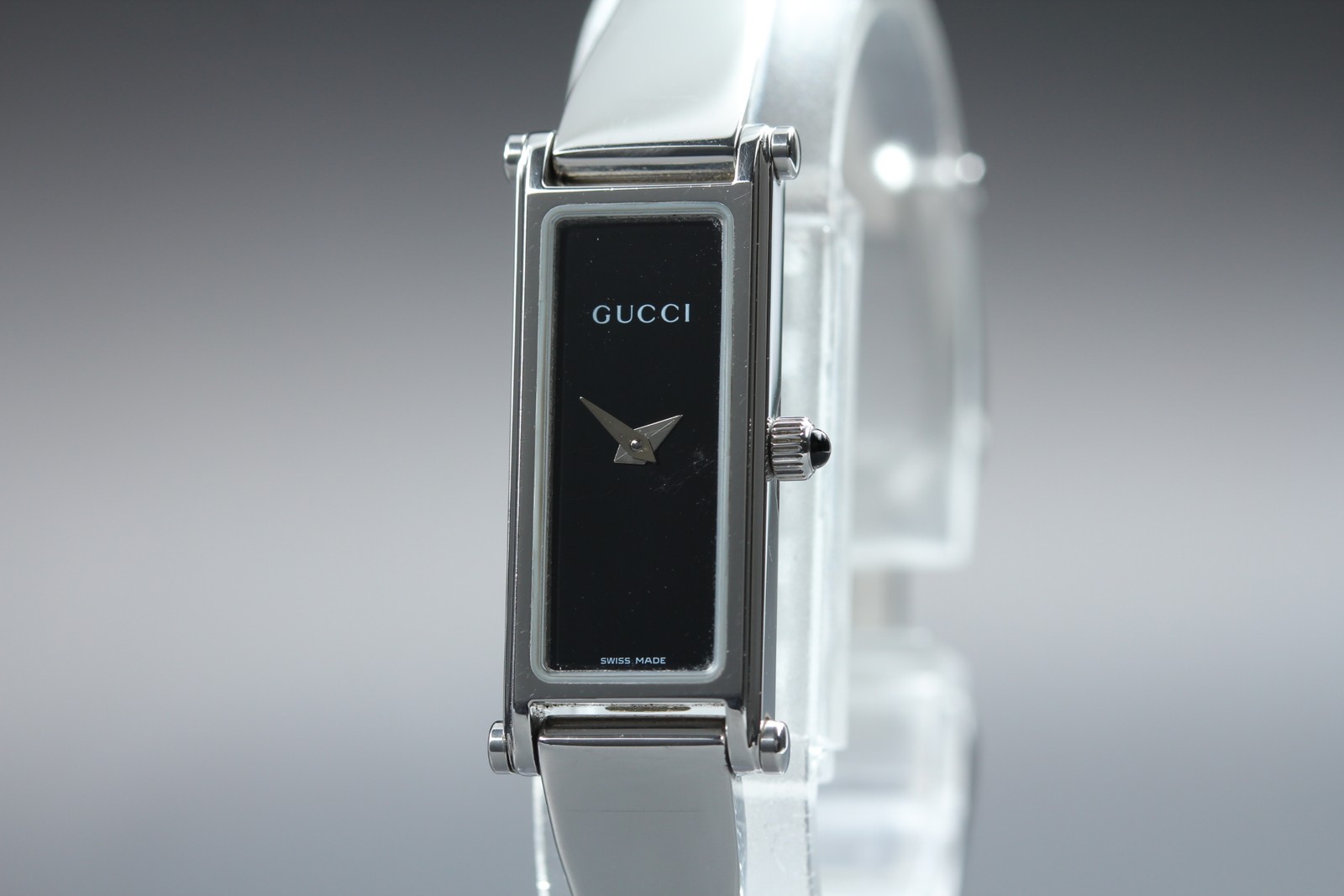 [Near MINT] Gucci 1500L Silver Black Dial 12mm Horsebit Quartz Women’s Watch