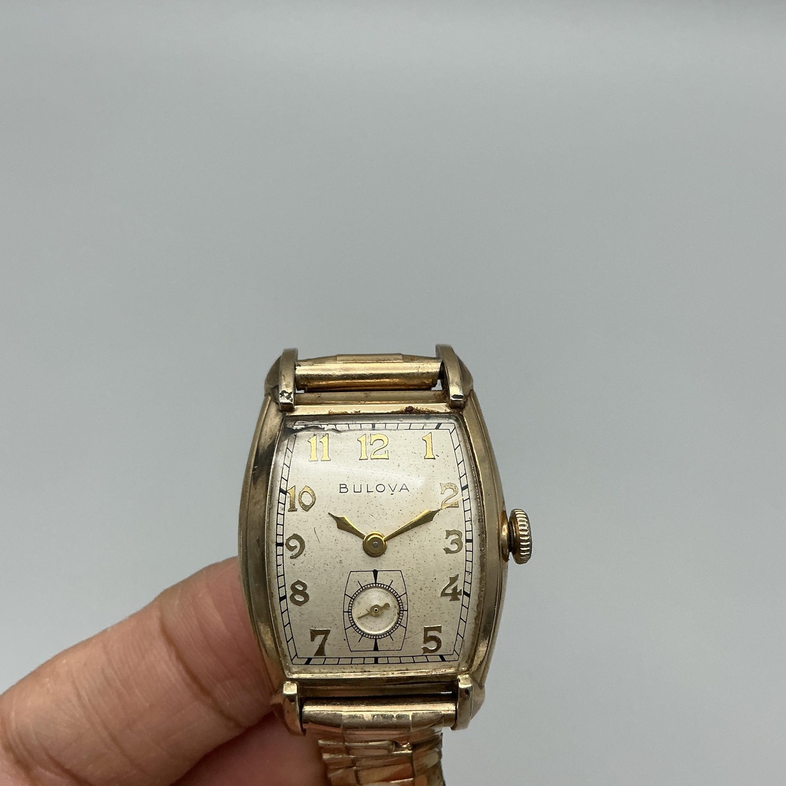 Vintage Bulova Lexington Mens Watch 25mm 10K Gold Filled Manual Wind Tonneau