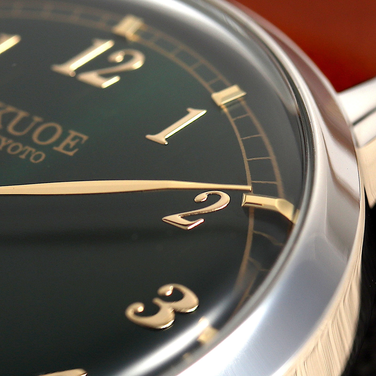 KUOE KYOTO OLD SMITH 90-007 Small Seconds Automatic Green Dial Whiskey Cordovan