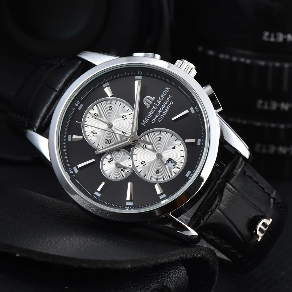 Maurice Lacroix Brand Watches for Mens Multifunction Chronograph WristWatch Gift