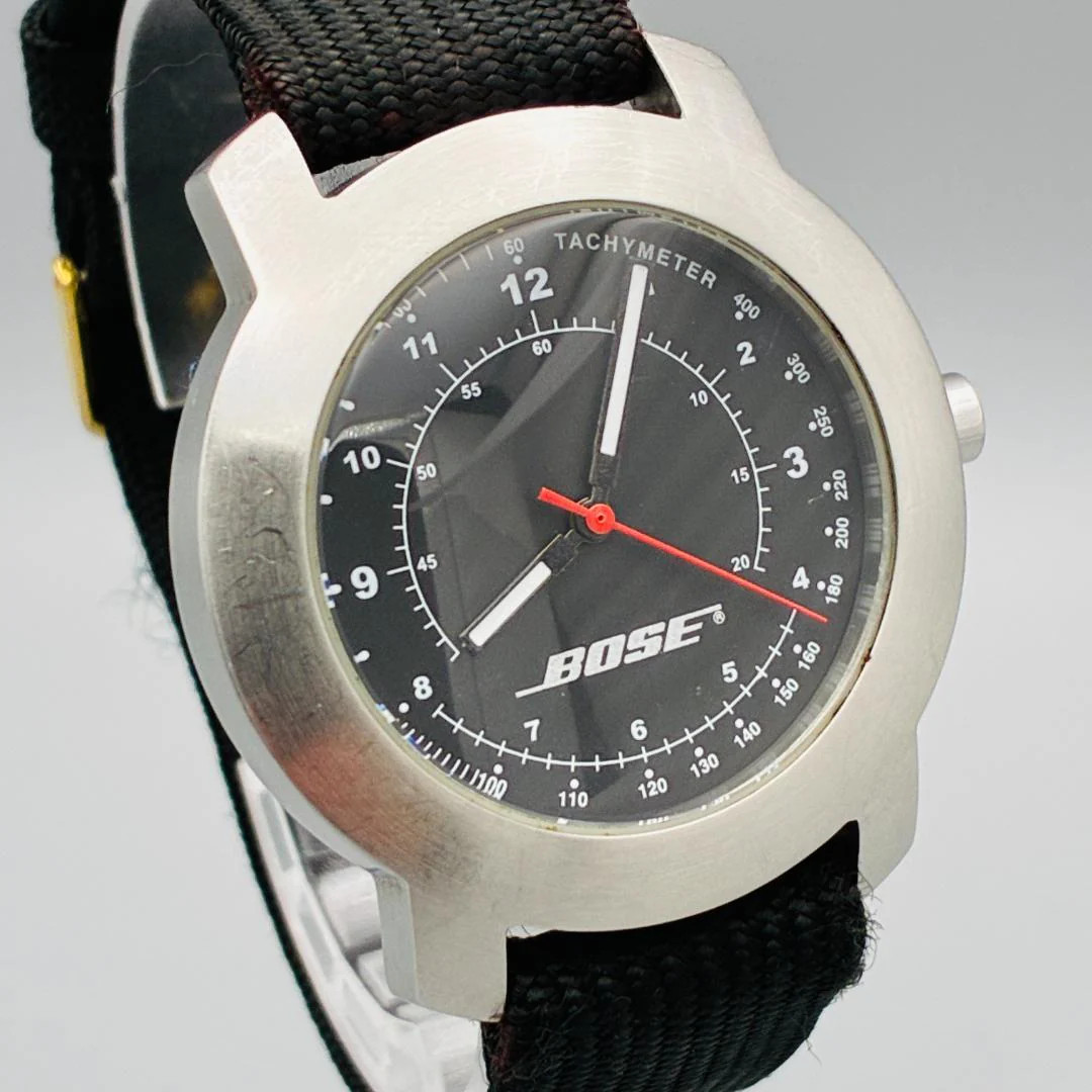 BOSE Quartz 38mm Black Red Hand Watch